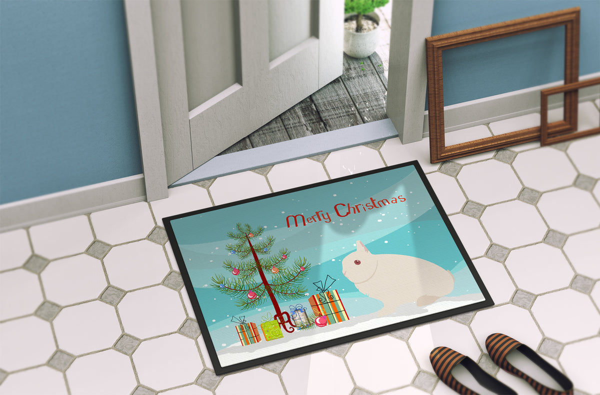 Caroline's Treasures Hermelin Rabbit Christmas Doormat - 24x36 Decorative Floor Mat – Indoor/Outdoor Rug with Artistic Flair BB9331JMAT