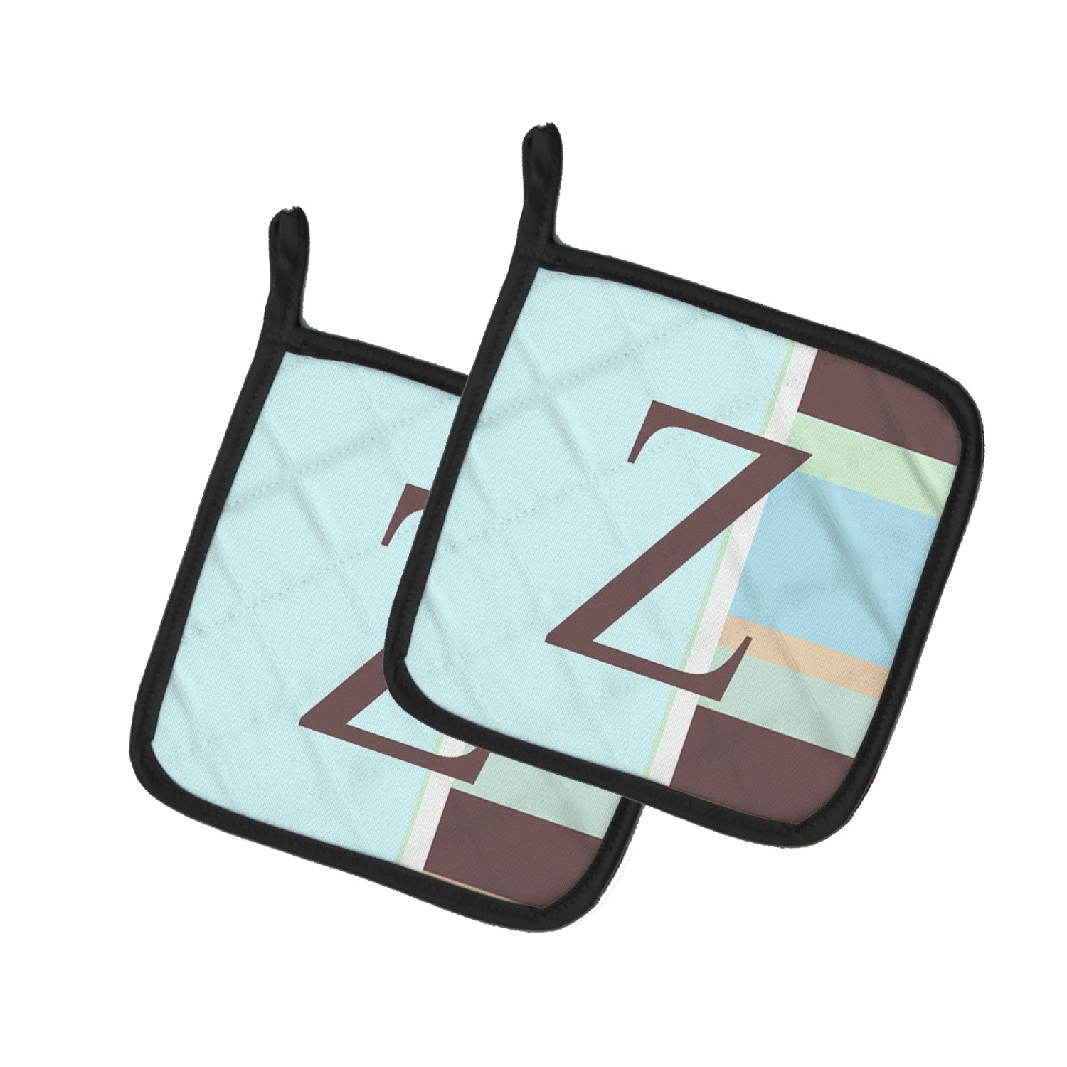 Caroline's Treasures Letter Z Initial Monogram - Blue Stripes Pot Holders - Set of 2 - Heat-Resistant Kitchen Essentials CJ1003-ZPTHD