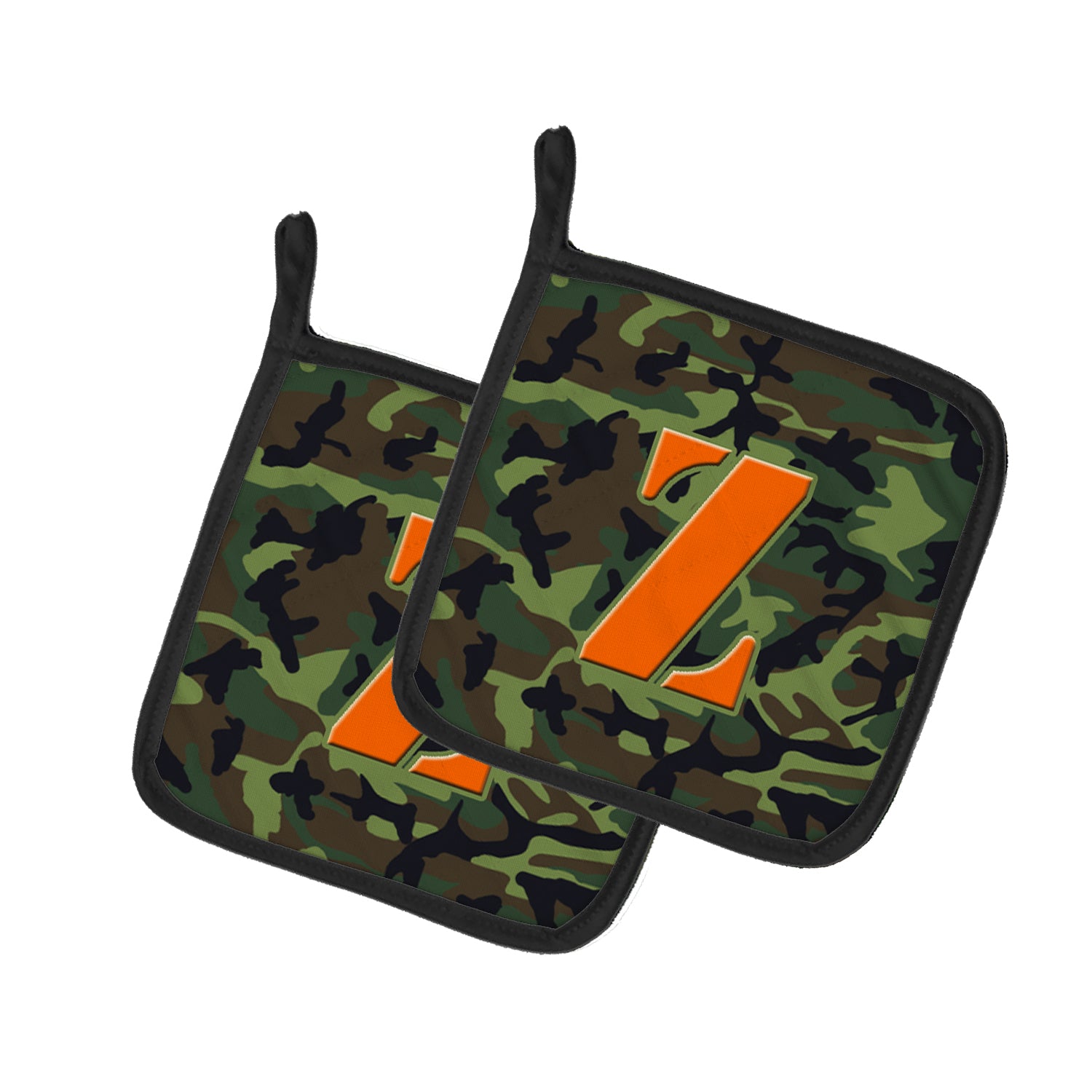 Caroline's Treasures Letter Z Monogram - Camo Green Pot Holders - Set of 2 - Heat-Resistant Kitchen Essentials CJ1030-ZPTHD