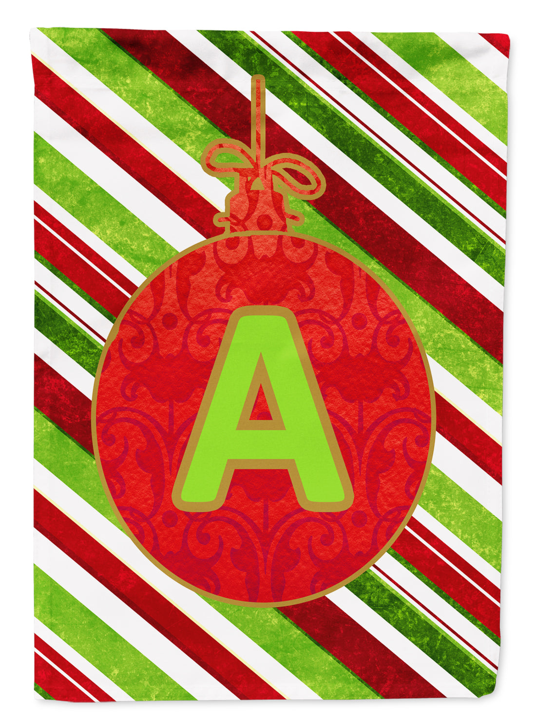 Caroline's Treasures Christmas Oranment Holiday Letter A Monogram Initial Garden Flag - Outdoor Decorative Yard Flag CJ1039