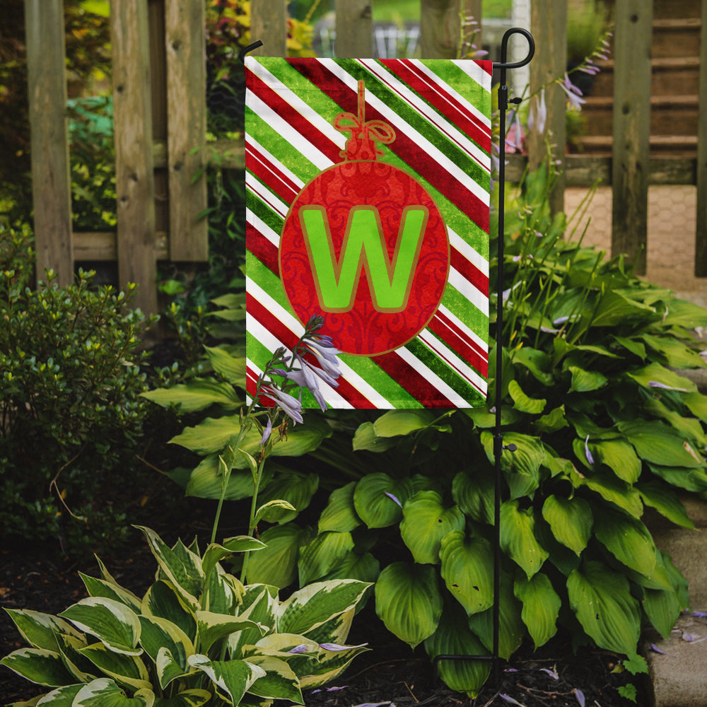 Caroline's Treasures Christmas Oranment Holiday Letter W Monogram Initial Garden Flag - Outdoor Decorative Yard Flag CJ1039
