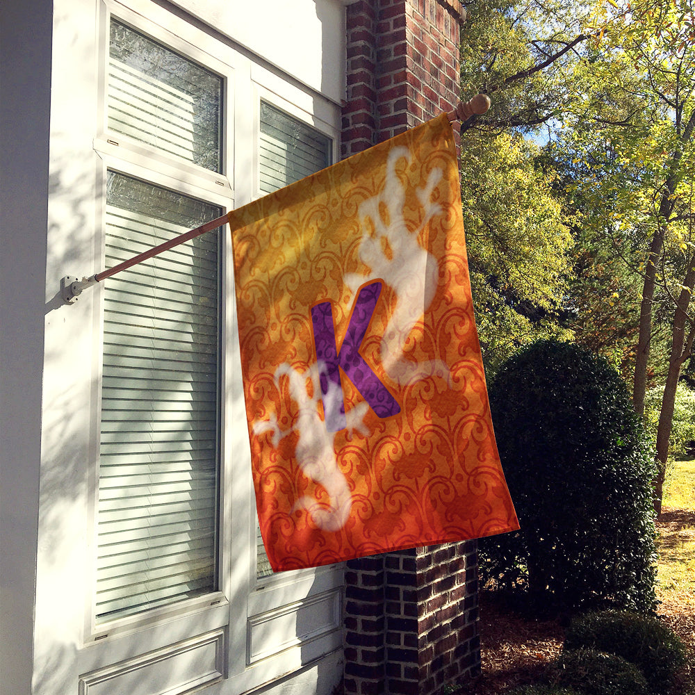 Caroline's Treasures Halloween Ghost Letter K Monogram Initial Flag Canvas House Size