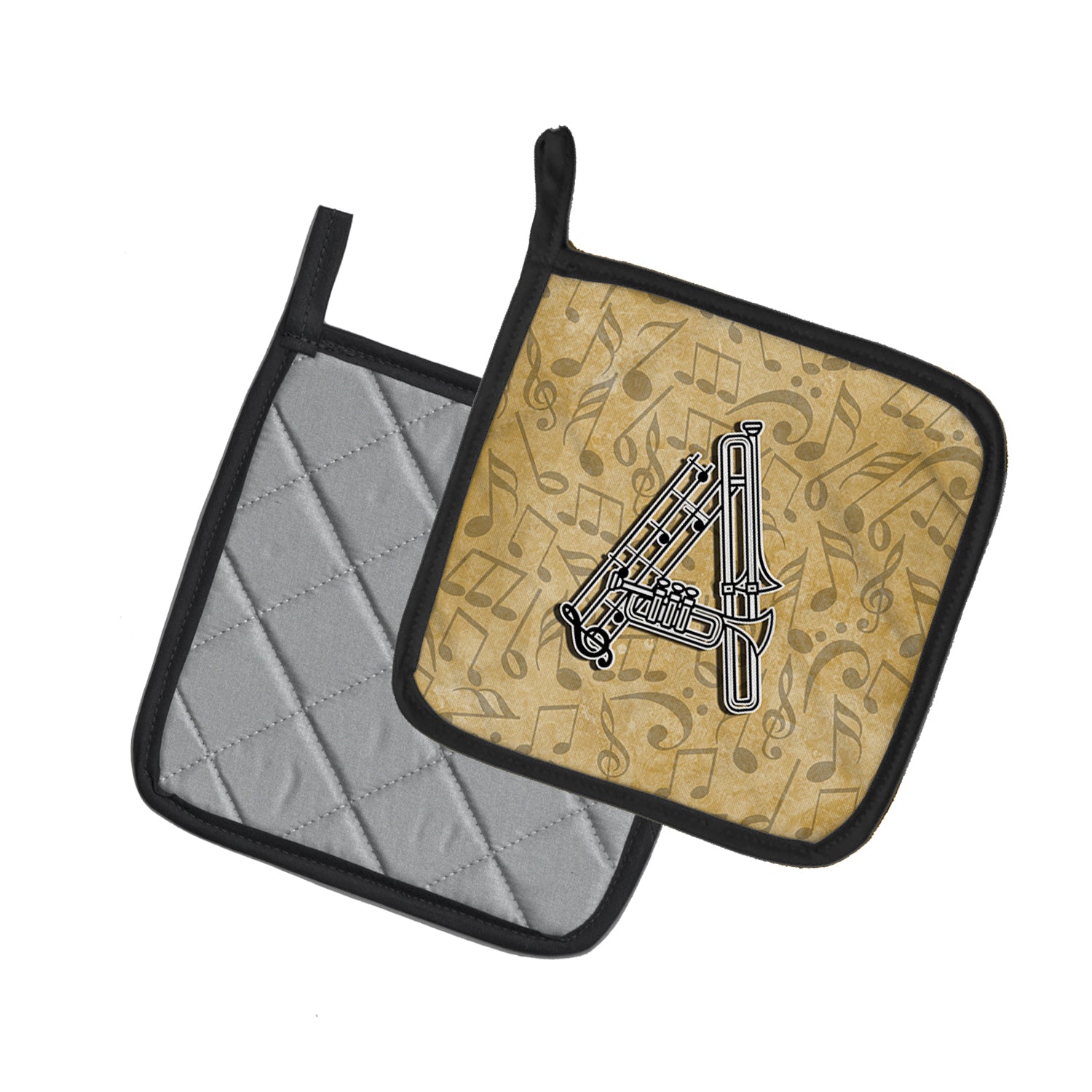 Caroline's Treasures Letter A Musical Instrument Alphabet Pot Holders - Set of 2 - Heat-Resistant Kitchen Essentials CJ2004-APTHD