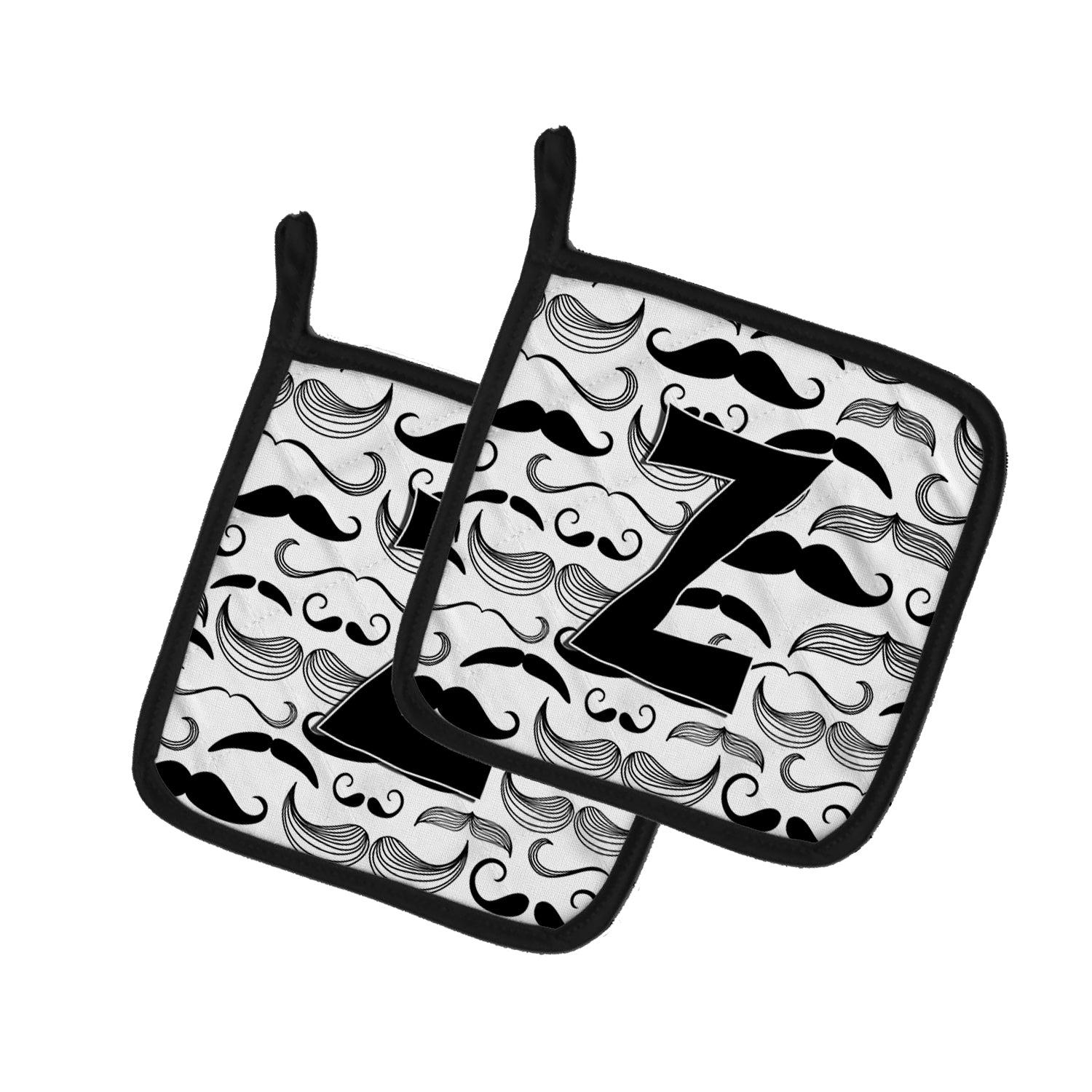 Caroline's Treasures Letter Z Moustache Initial Pot Holders - Set of 2 - Heat-Resistant Kitchen Essentials CJ2009-ZPTHD