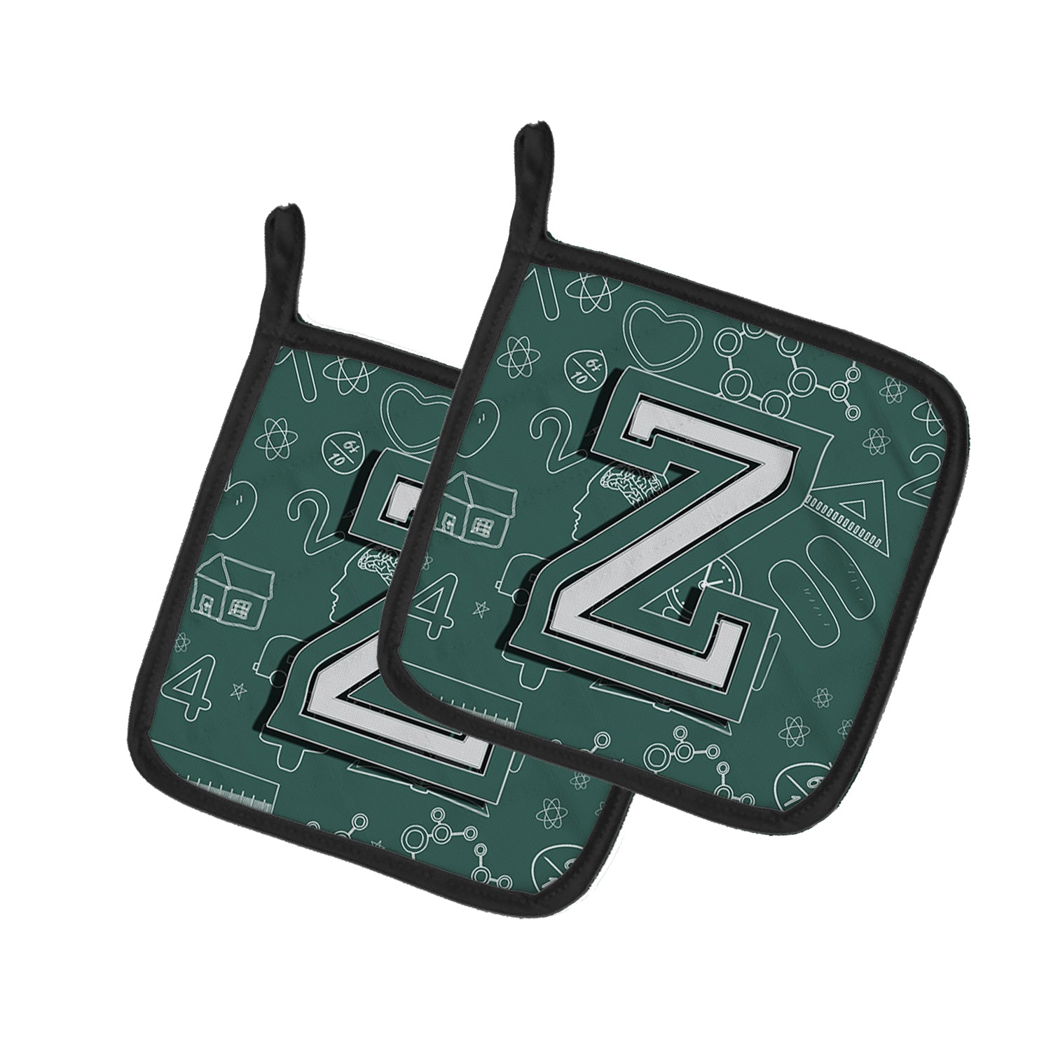 Caroline's Treasures Letter Z Back to School Initial Pot Holders - Set of 2 - Heat-Resistant Kitchen Essentials CJ2010-ZPTHD