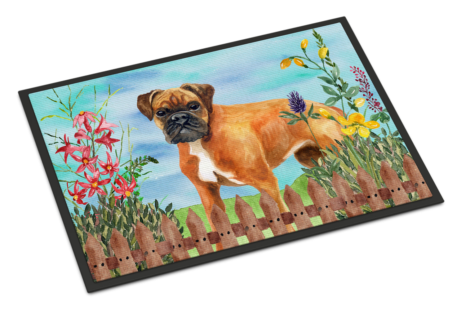 Caroline's Treasures German Boxer Spring Doormat - 24x36 Decorative Floor Mat – Indoor/Outdoor Rug with Artistic Flair CK1202JMAT