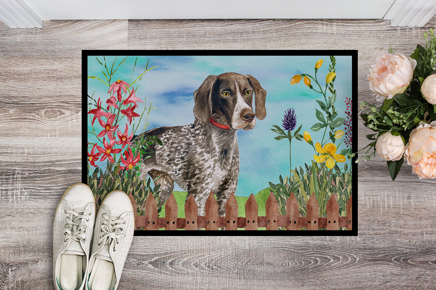 Caroline's Treasures German Shorthaired Pointer Spring Doormat - 24x36 Decorative Floor Mat – Indoor/Outdoor Rug with Artistic Flair CK1203JMAT