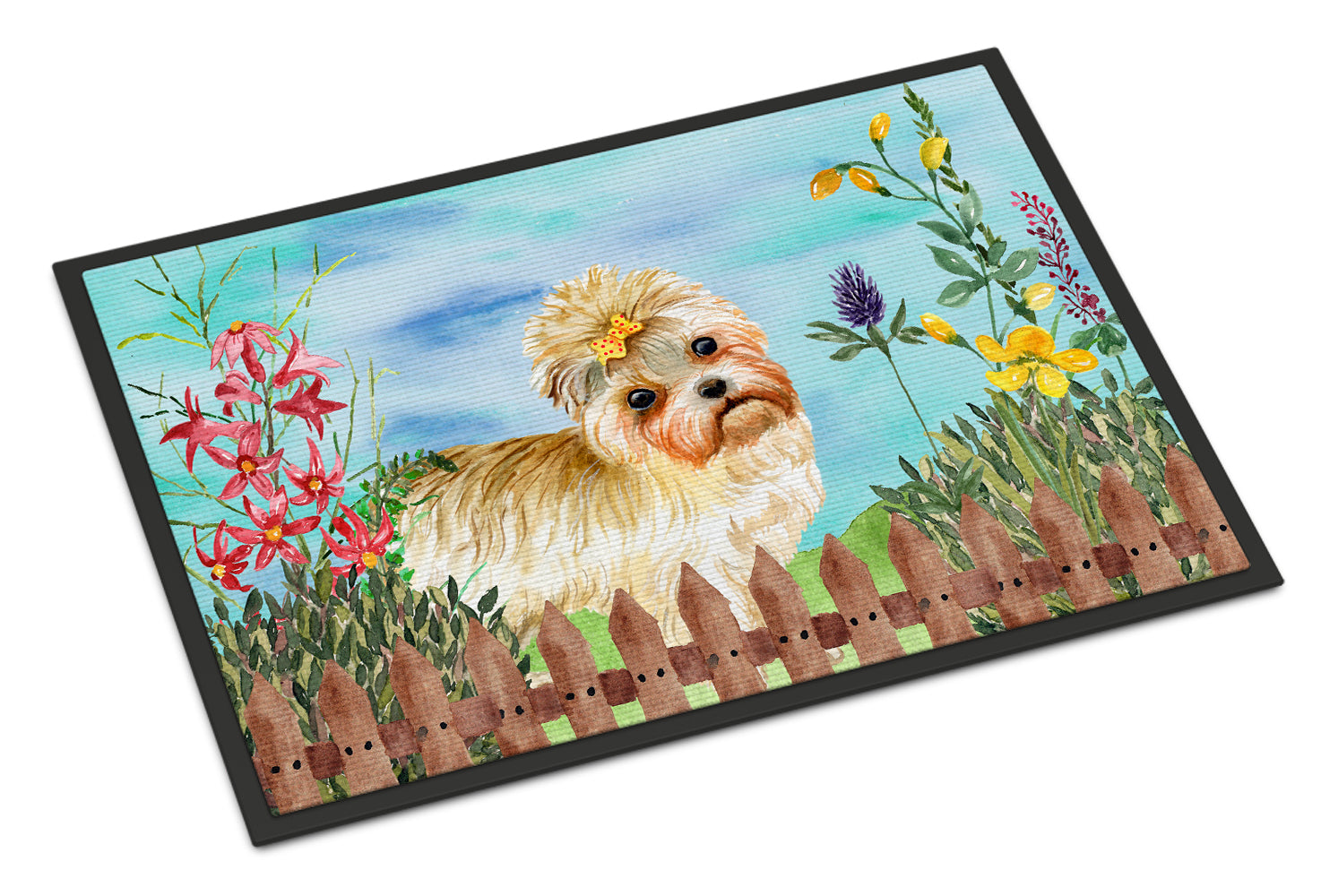 Caroline's Treasures Morkie Spring Doormat - 24x36 Decorative Floor Mat – Indoor/Outdoor Rug with Artistic Flair CK1230JMAT