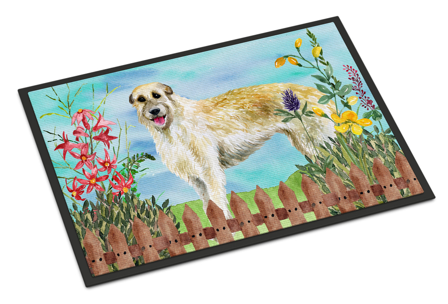 Caroline's Treasures Irish Wolfhound Spring Doormat - 24x36 Decorative Floor Mat – Indoor/Outdoor Rug with Artistic Flair CK1232JMAT