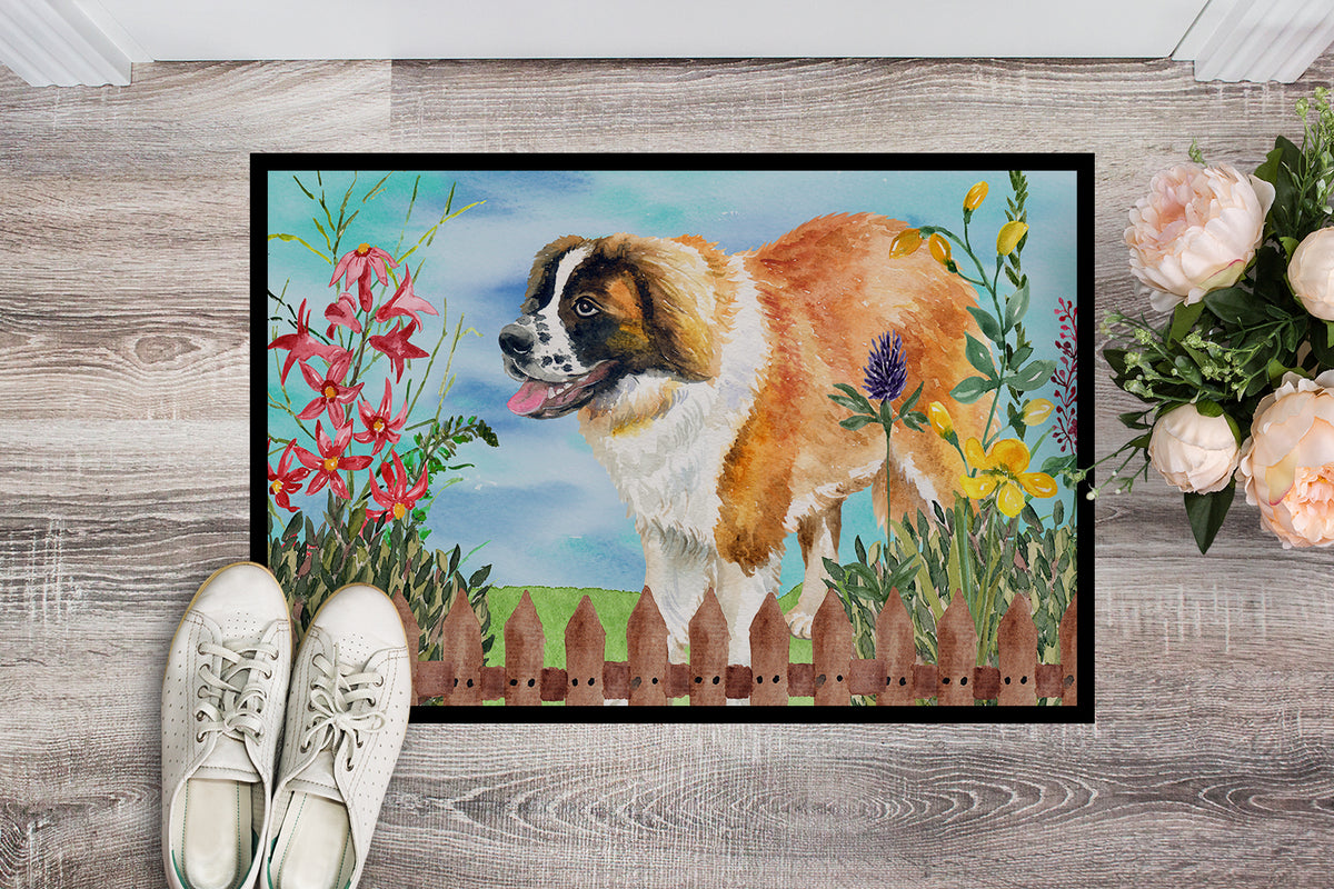 Caroline's Treasures Saint Bernard Spring Doormat - 24x36 Decorative Floor Mat – Indoor/Outdoor Rug with Artistic Flair CK1241JMAT