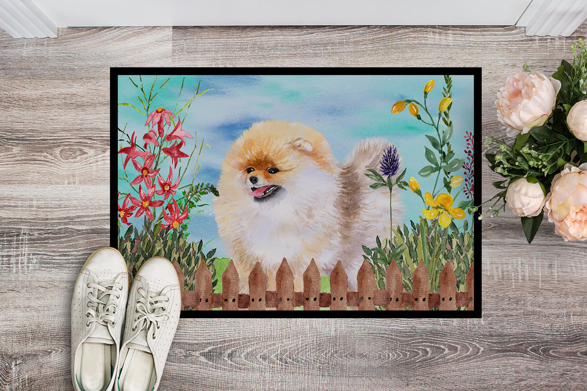Caroline's Treasures Pomeranian Spring Doormat - 24x36 Decorative Floor Mat – Indoor/Outdoor Rug with Artistic Flair CK1244JMAT