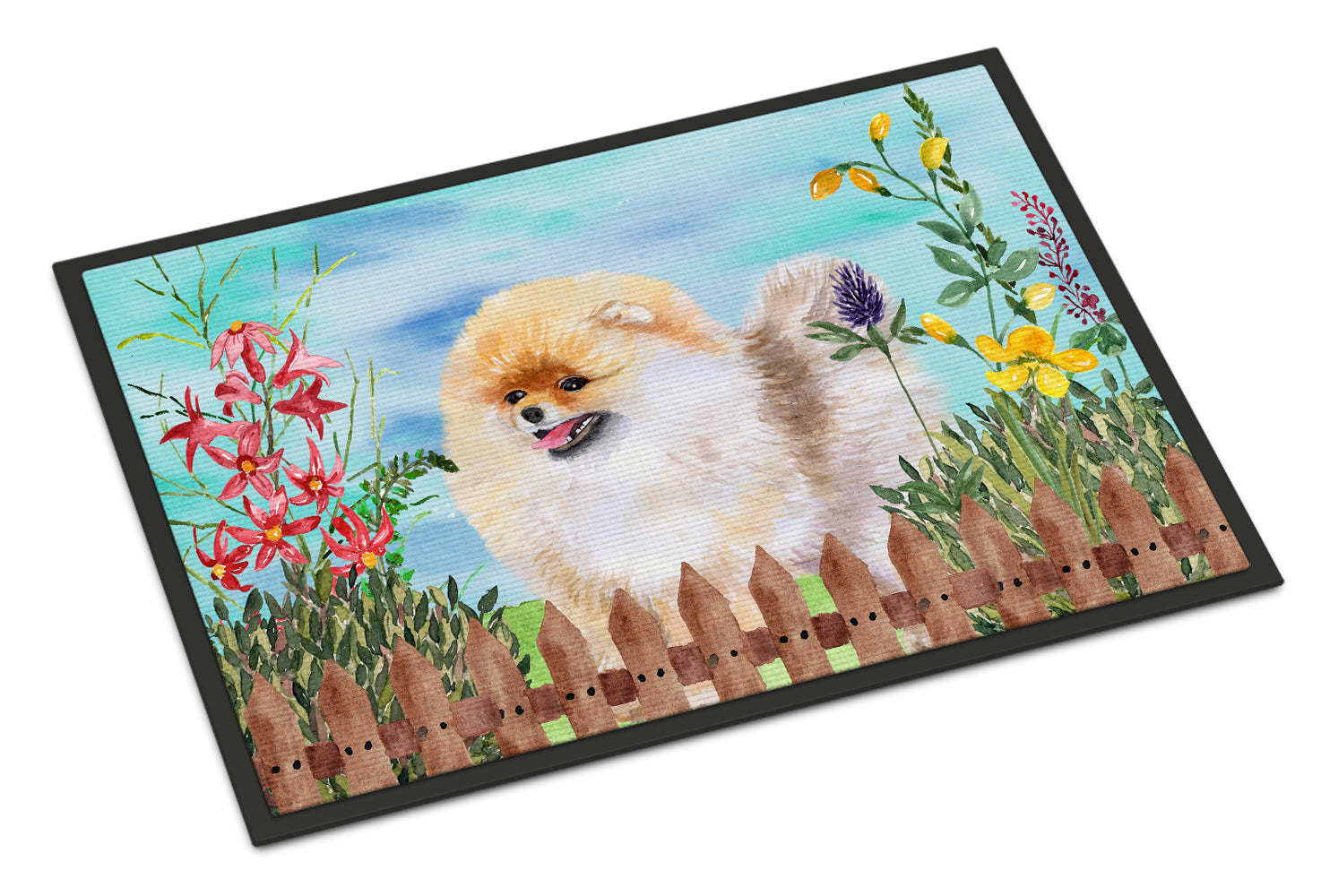 Caroline's Treasures Pomeranian Spring Doormat - 24x36 Decorative Floor Mat – Indoor/Outdoor Rug with Artistic Flair CK1244JMAT