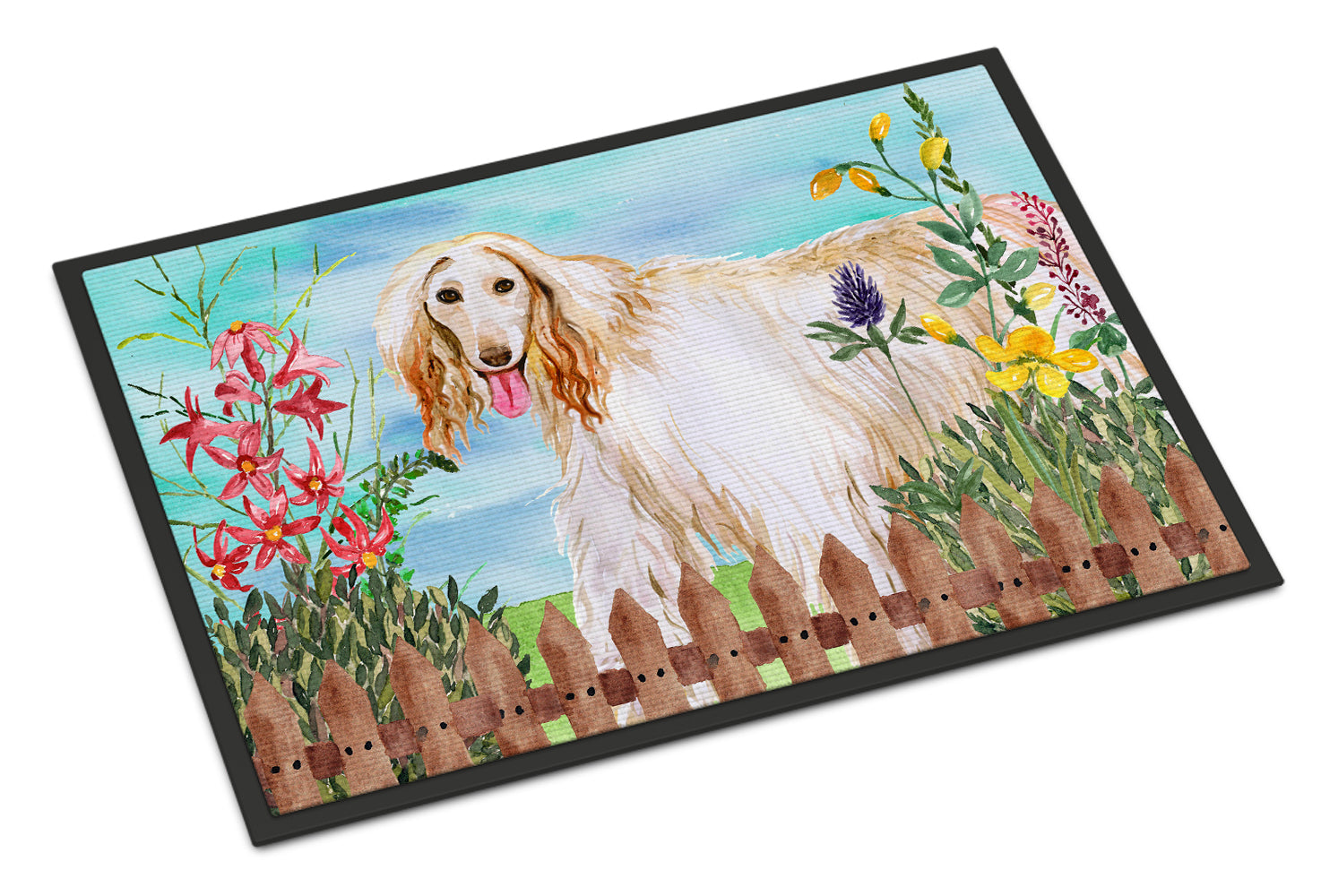 Caroline's Treasures Afghan Hound Spring Doormat - 24x36 Decorative Floor Mat – Indoor/Outdoor Rug with Artistic Flair CK1264JMAT