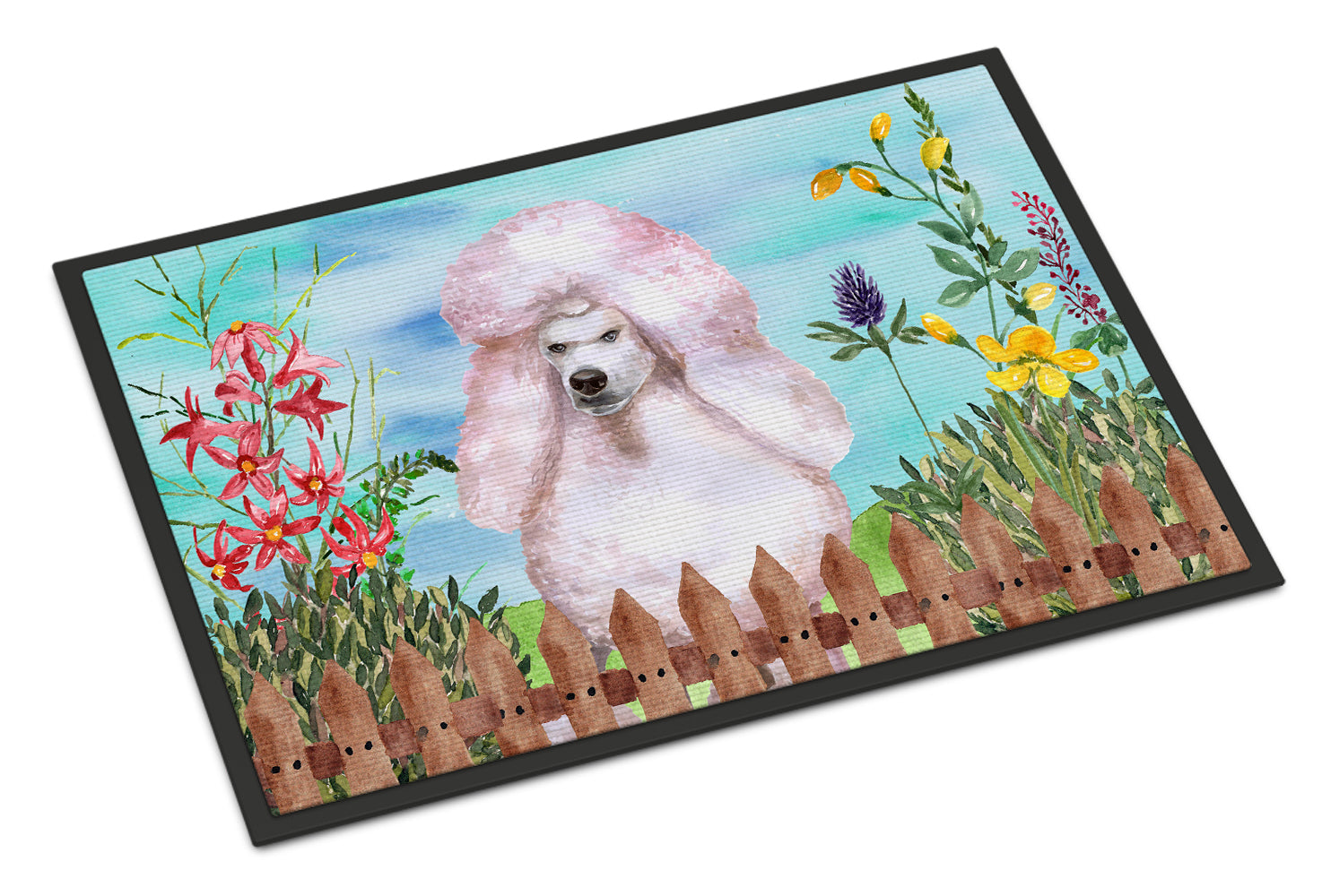 Caroline's Treasures White Standard Poodle Spring Doormat - 24x36 Decorative Floor Mat – Indoor/Outdoor Rug with Artistic Flair CK1279JMAT