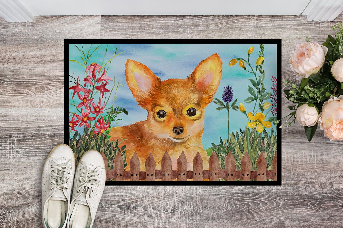 Caroline's Treasures Toy Terrier Spring Doormat - 24x36 Decorative Floor Mat – Indoor/Outdoor Rug with Artistic Flair CK1284JMAT