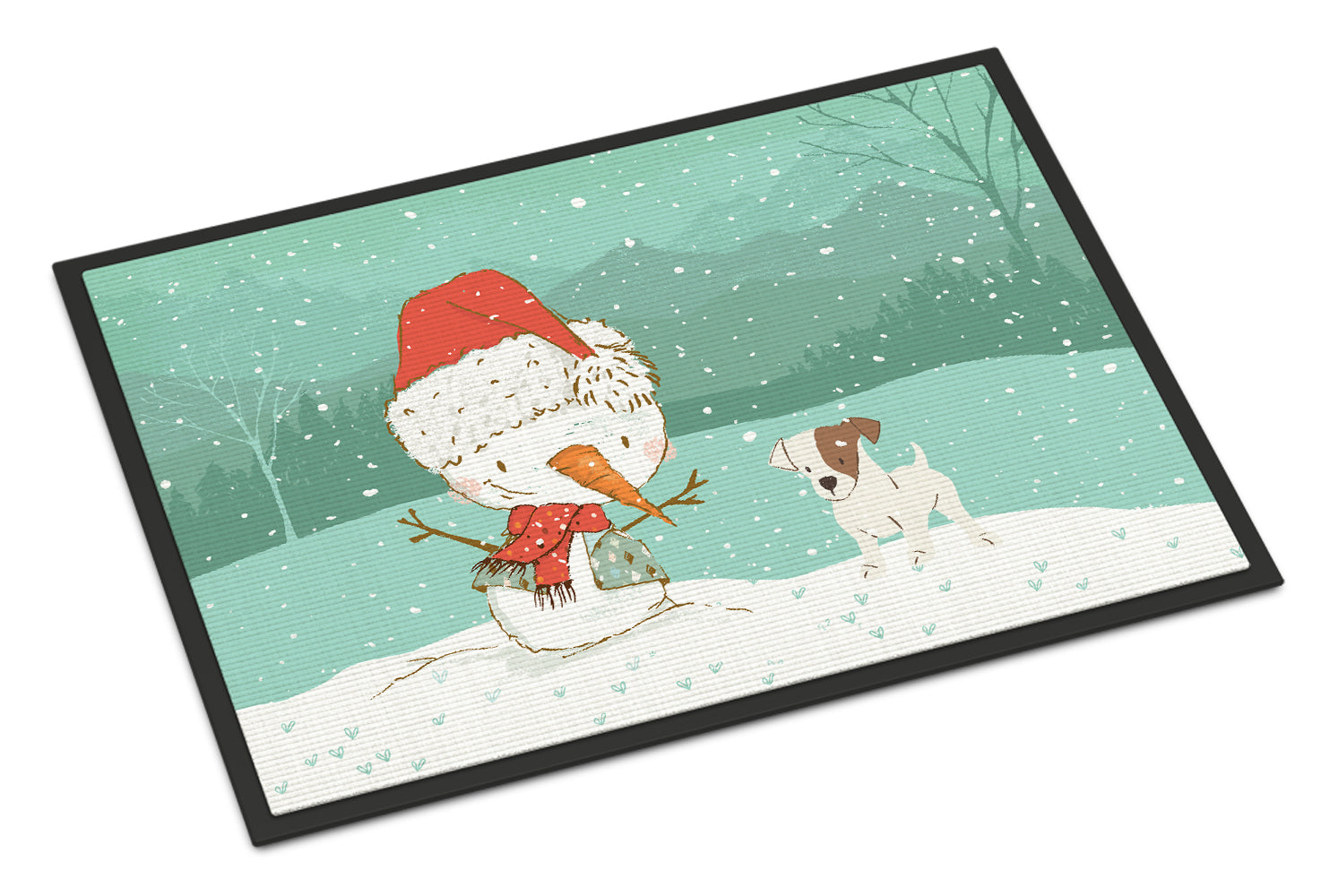 Caroline's Treasures Jack Russell Terrier Snowman Christmas Doormat - 24x36 Decorative Floor Mat – Indoor/Outdoor Rug with Artistic Flair CK2090JMAT