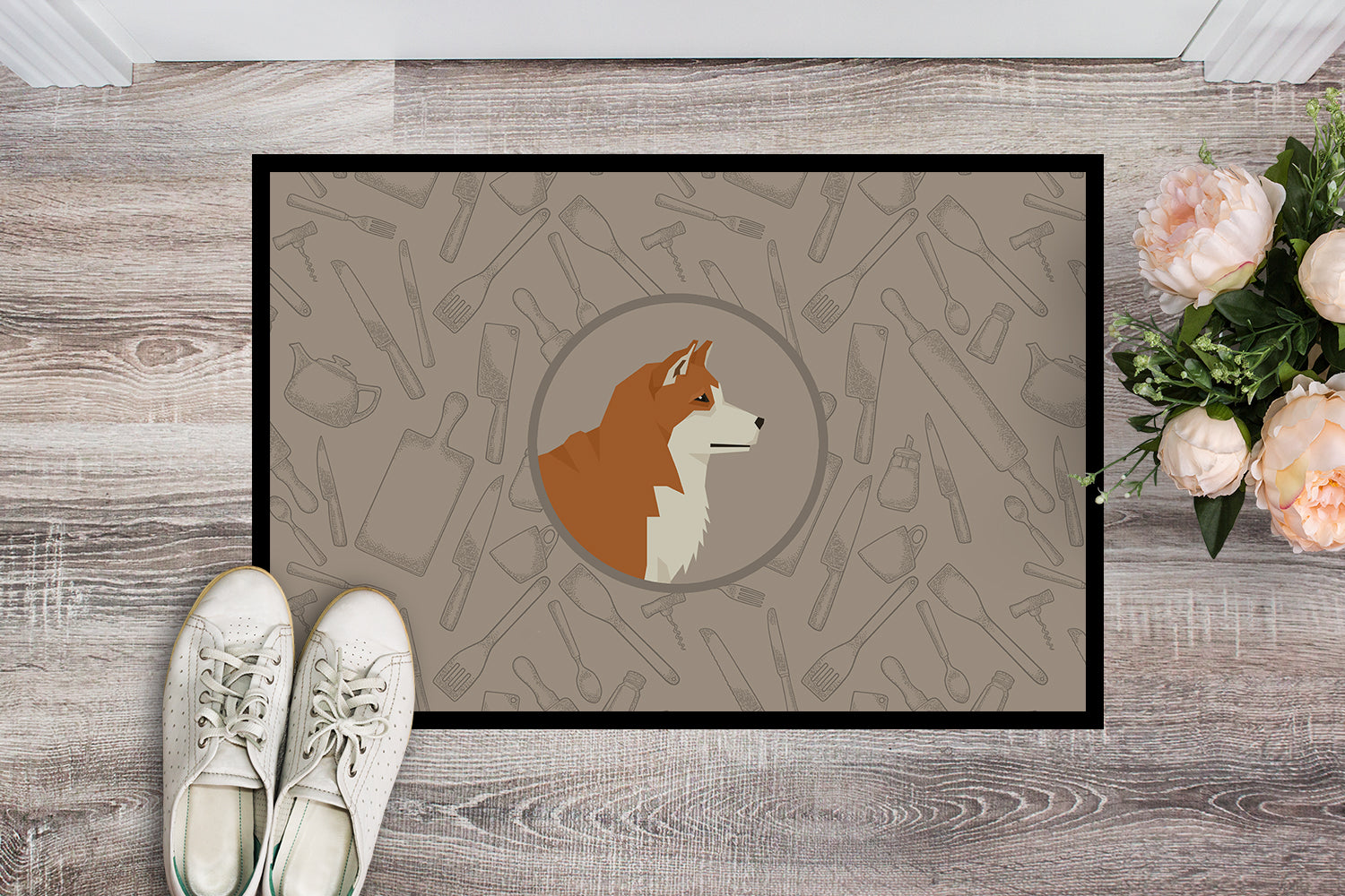 Caroline's Treasures Akita In the Kitchen Doormat - 24x36 Decorative Floor Mat – Indoor/Outdoor Rug with Artistic Flair CK2159JMAT