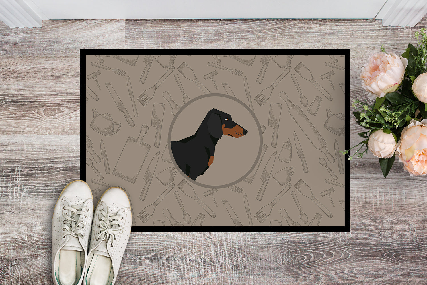 Caroline's Treasures Dachshund In the Kitchen Doormat - 24x36 Decorative Floor Mat – Indoor/Outdoor Rug with Artistic Flair CK2180JMAT
