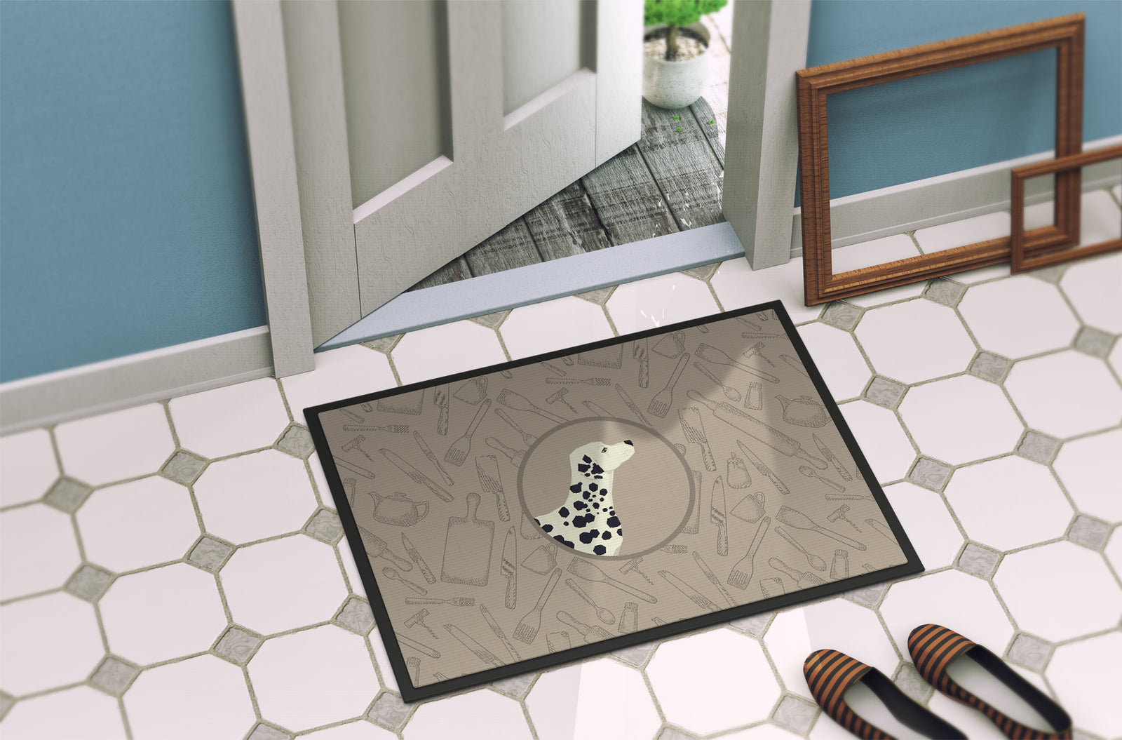 Caroline's Treasures Dalmatian In the Kitchen Doormat - 24x36 Decorative Floor Mat – Indoor/Outdoor Rug with Artistic Flair CK2181JMAT