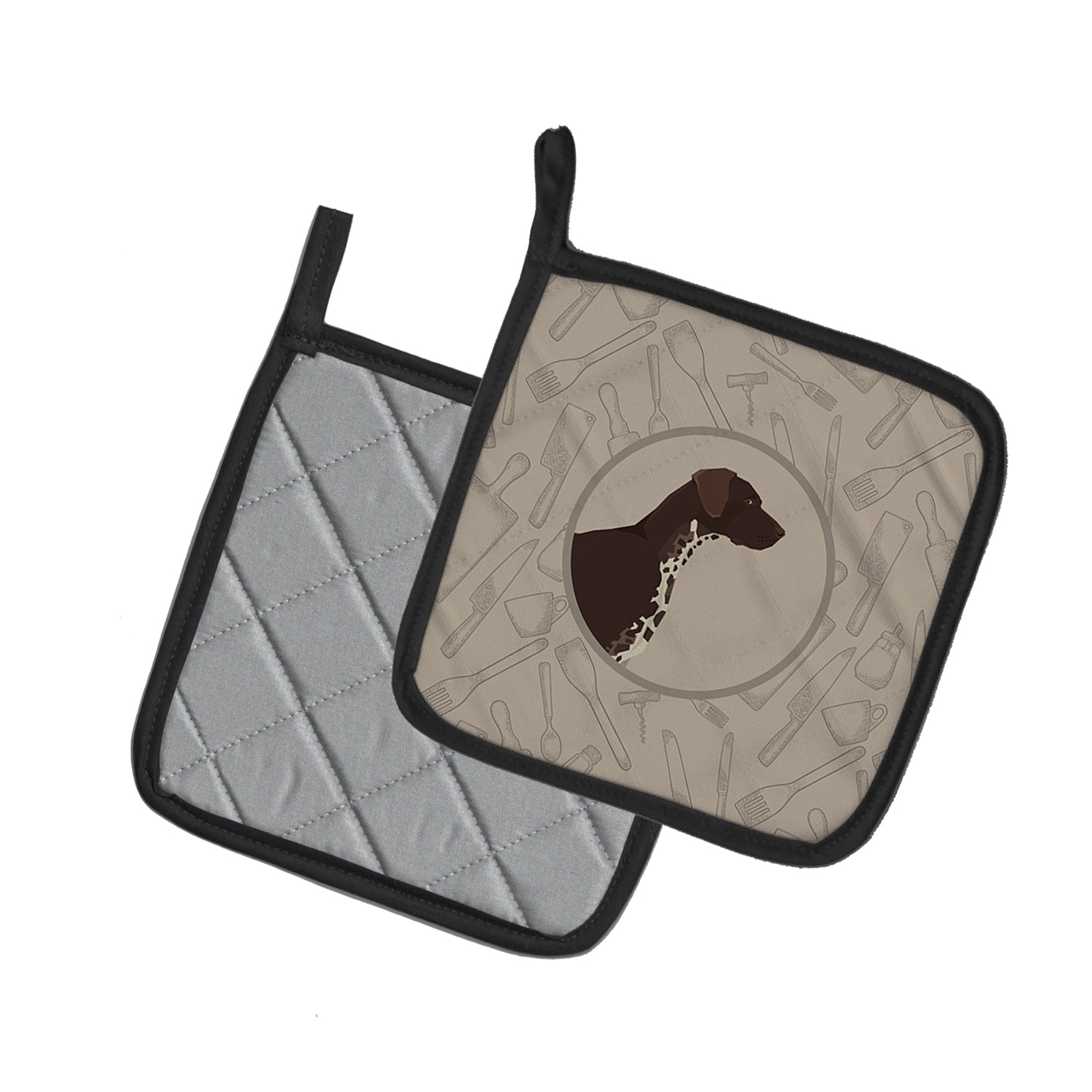 Caroline's Treasures German Shorthaired Pointer In the Kitchen Pot Holders - Set of 2 - Heat-Resistant Kitchen Essentials CK2188PTHD
