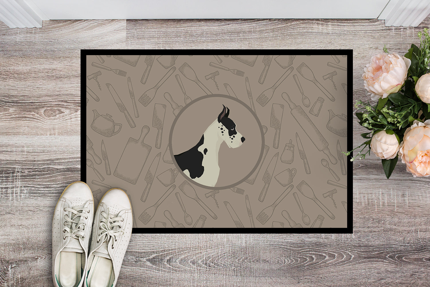 Caroline's Treasures Great Dane In the Kitchen Doormat - 24x36 Decorative Floor Mat – Indoor/Outdoor Rug with Artistic Flair CK2189JMAT