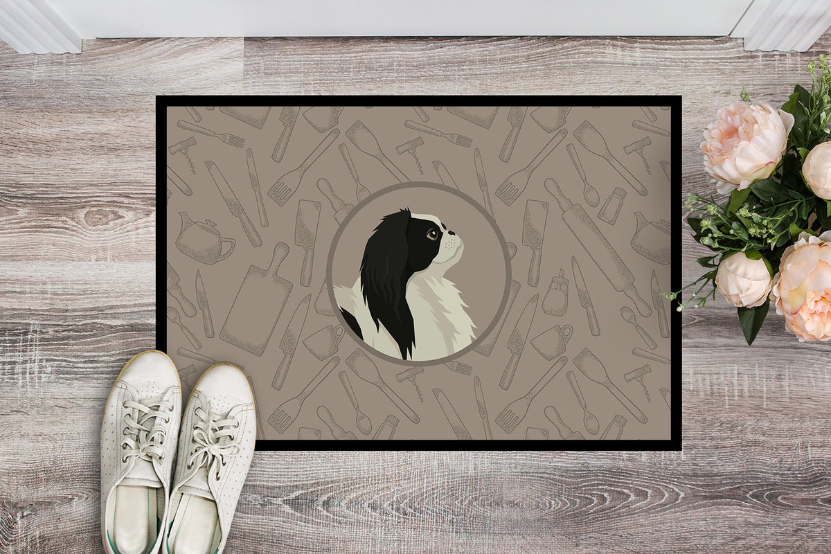 Caroline's Treasures Japanese Chin In the Kitchen Doormat - 24x36 Decorative Floor Mat – Indoor/Outdoor Rug with Artistic Flair CK2195JMAT