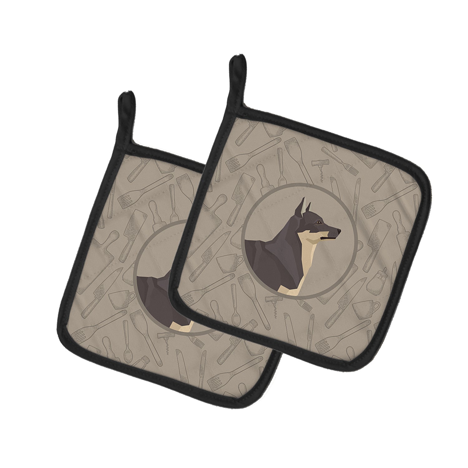 Caroline's Treasures Swedish Vallhund In the Kitchen Pot Holders - Set of 2 - Heat-Resistant Kitchen Essentials CK2213PTHD