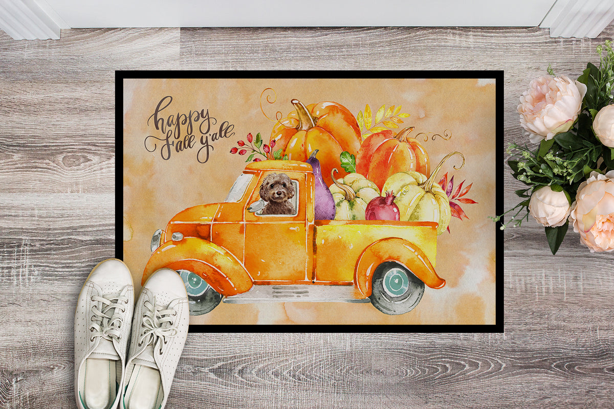 Caroline's Treasures Fall Harvest Brown Cockapoo Doormat - 24x36 Decorative Floor Mat – Indoor/Outdoor Rug with Artistic Flair CK2658JMAT