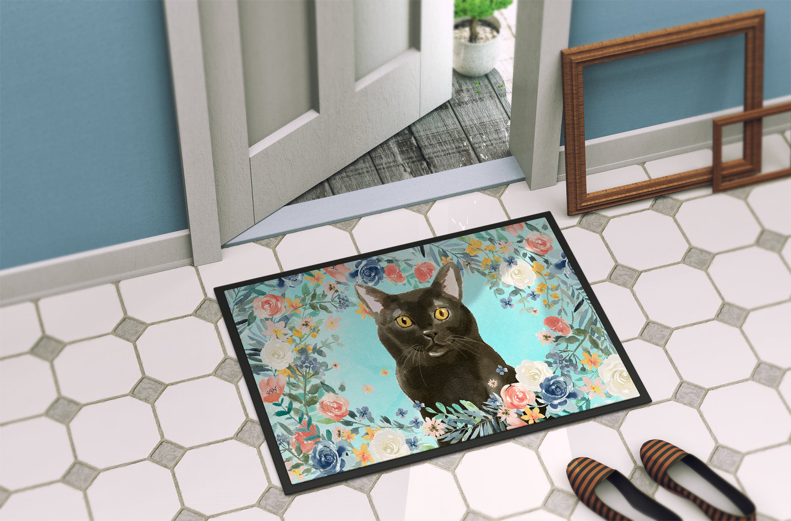 Caroline's Treasures Bombay Spring Flowers Doormat - 24x36 Decorative Floor Mat – Indoor/Outdoor Rug with Artistic Flair CK3391JMAT
