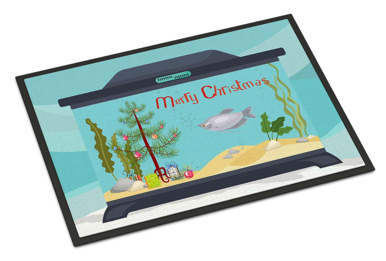 Caroline's Treasures Moonlight Gourami Merry Christmas Doormat - 24x36 Decorative Floor Mat – Indoor/Outdoor Rug with Artistic Flair CK4528JMAT