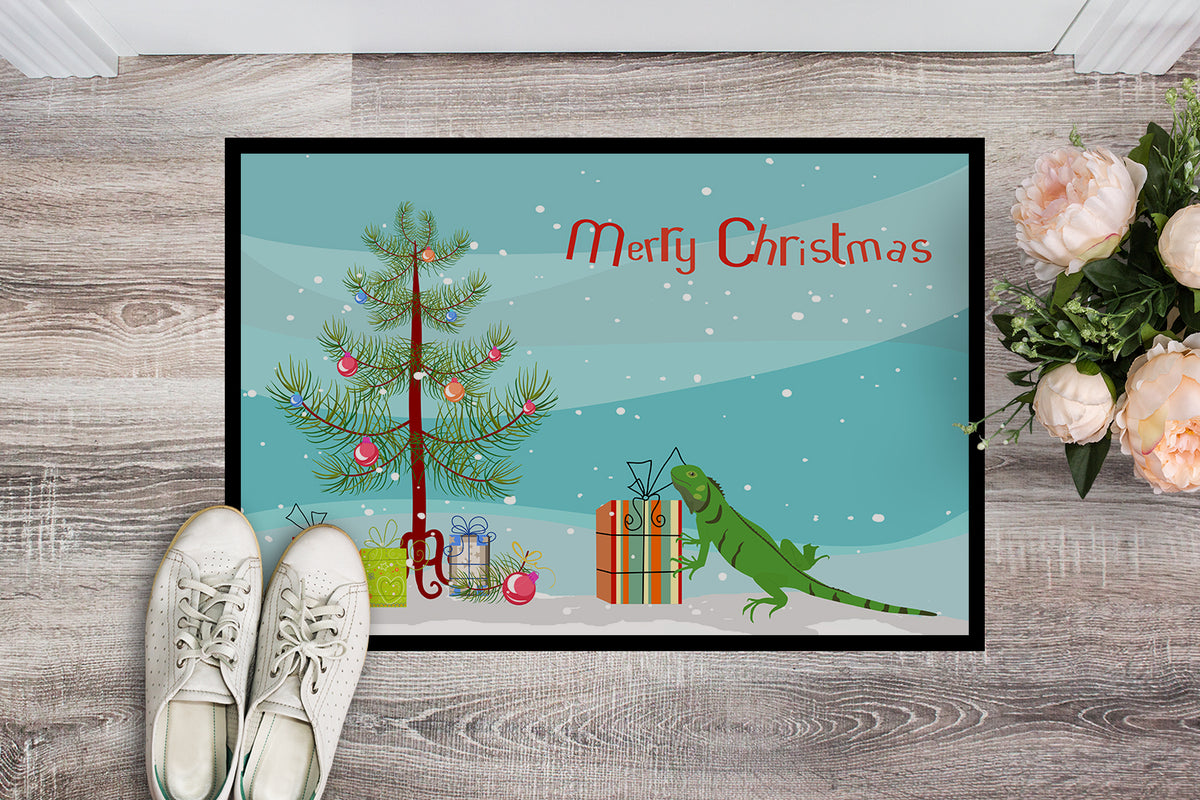 Caroline's Treasures Iguana Merry Christmas Doormat - 24x36 Decorative Floor Mat – Indoor/Outdoor Rug with Artistic Flair CK4544JMAT
