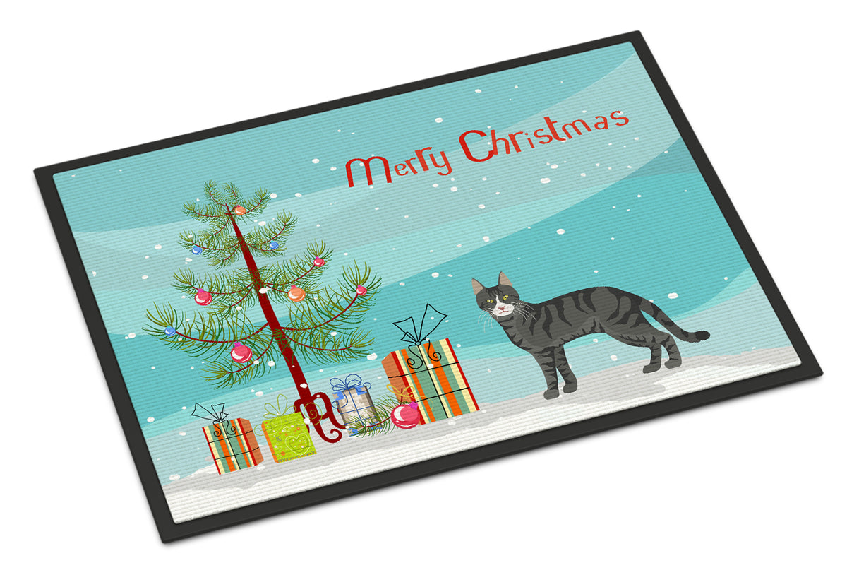 Caroline's Treasures Tricolour Aegean Cat Merry Christmas Doormat - 24x36 Decorative Floor Mat – Indoor/Outdoor Rug with Artistic Flair CK4548JMAT