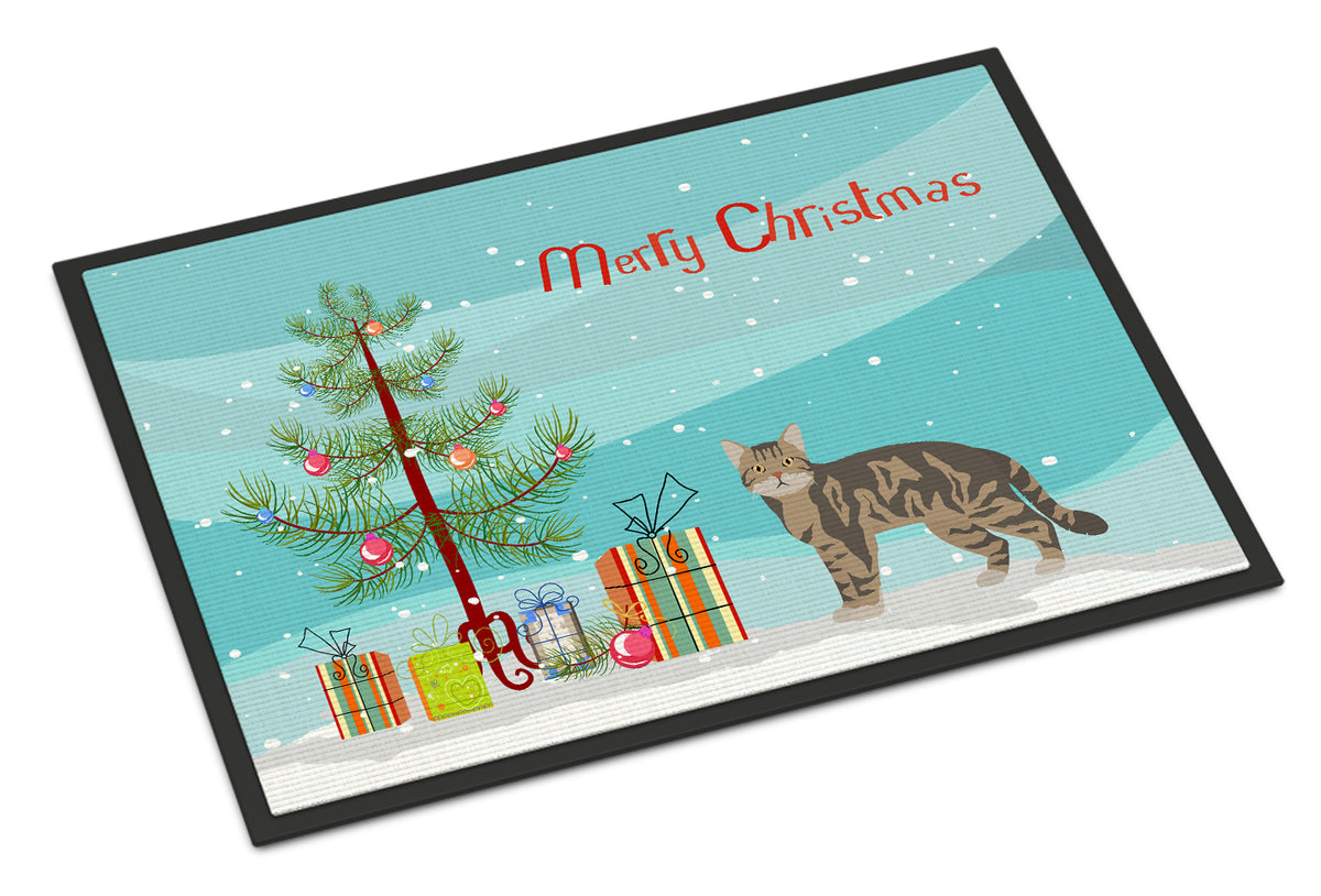 Caroline's Treasures American Wirehair #1 Cat Merry Christmas Doormat - 24x36 Decorative Floor Mat – Indoor/Outdoor Rug with Artistic Flair CK4556JMAT