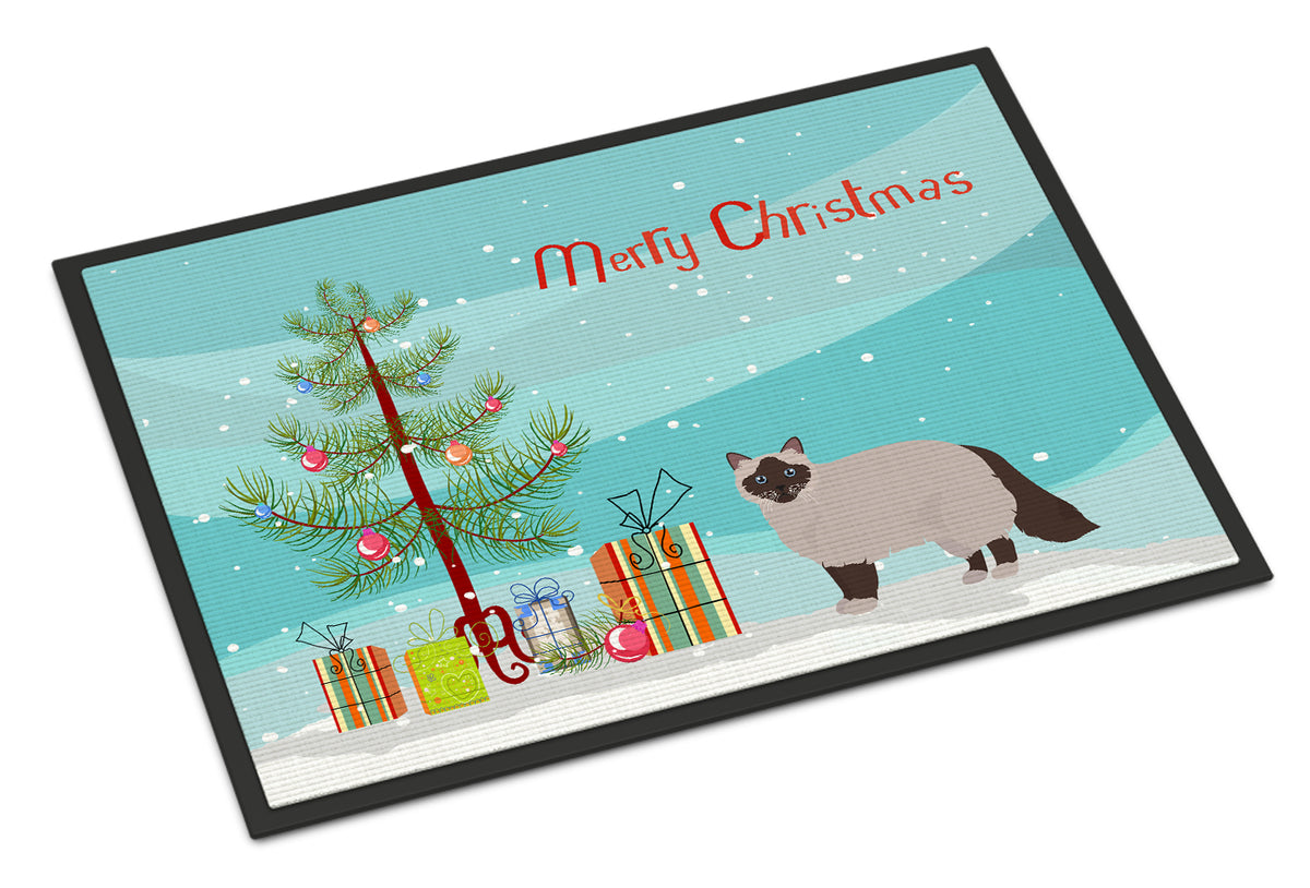 Caroline's Treasures Birman Cat Merry Christmas Doormat - 24x36 Decorative Floor Mat – Indoor/Outdoor Rug with Artistic Flair CK4570JMAT