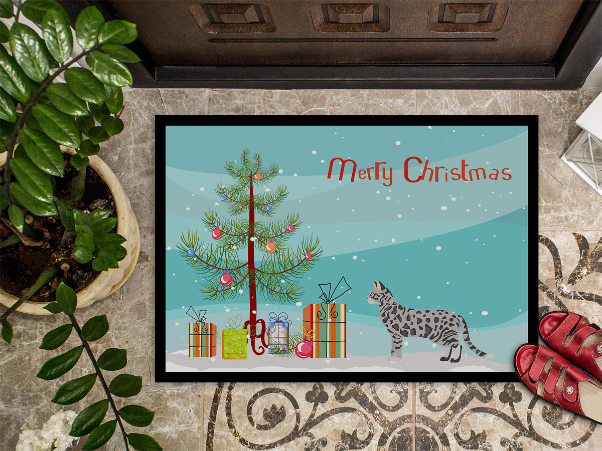 Caroline's Treasures Cheetoh #2 Cat Merry Christmas Doormat - 24x36 Decorative Floor Mat – Indoor/Outdoor Rug with Artistic Flair CK4587JMAT