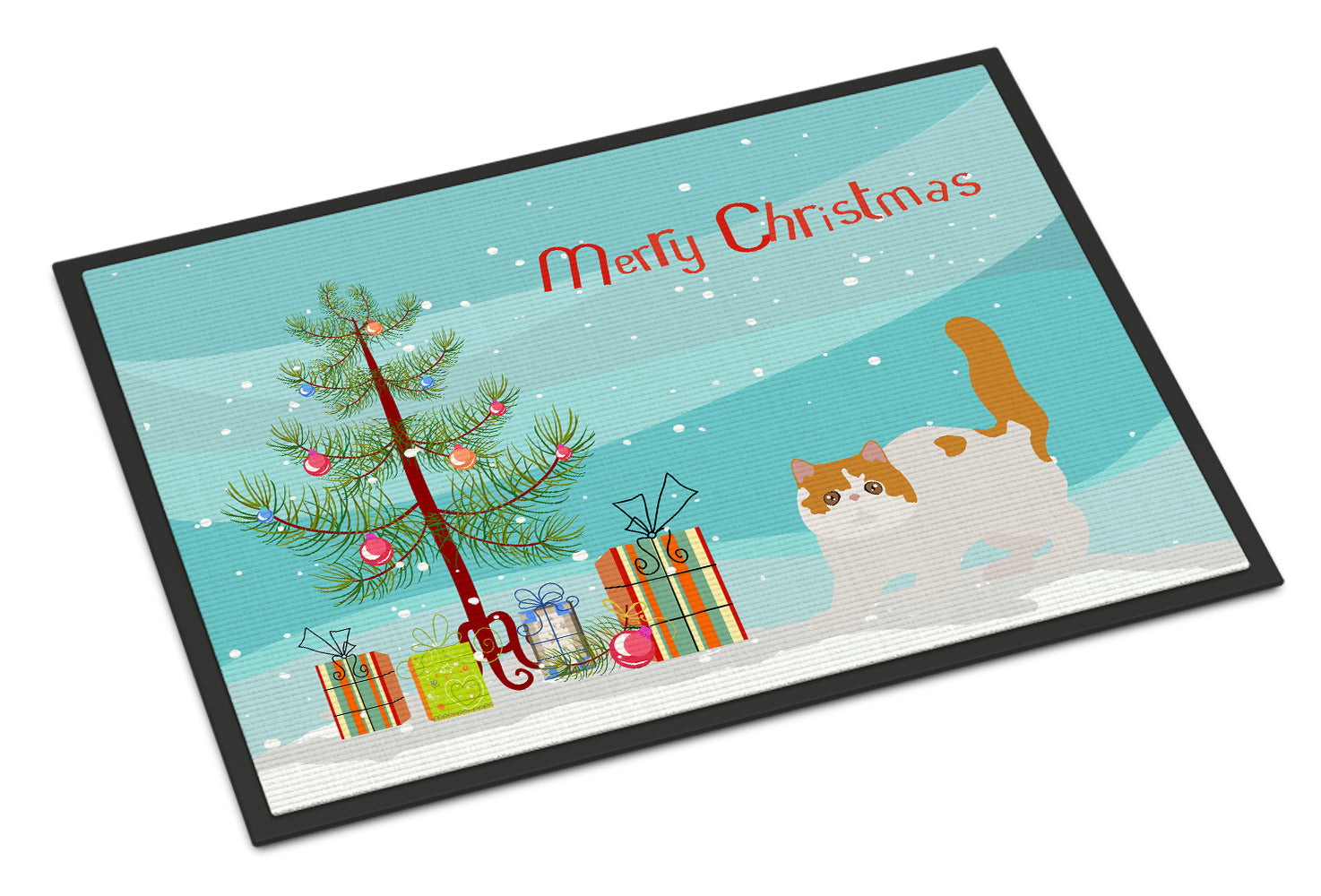 Caroline's Treasures Exotic Shorthair #4 Cat Merry Christmas Doormat - 24x36 Decorative Floor Mat – Indoor/Outdoor Rug with Artistic Flair CK4623JMAT