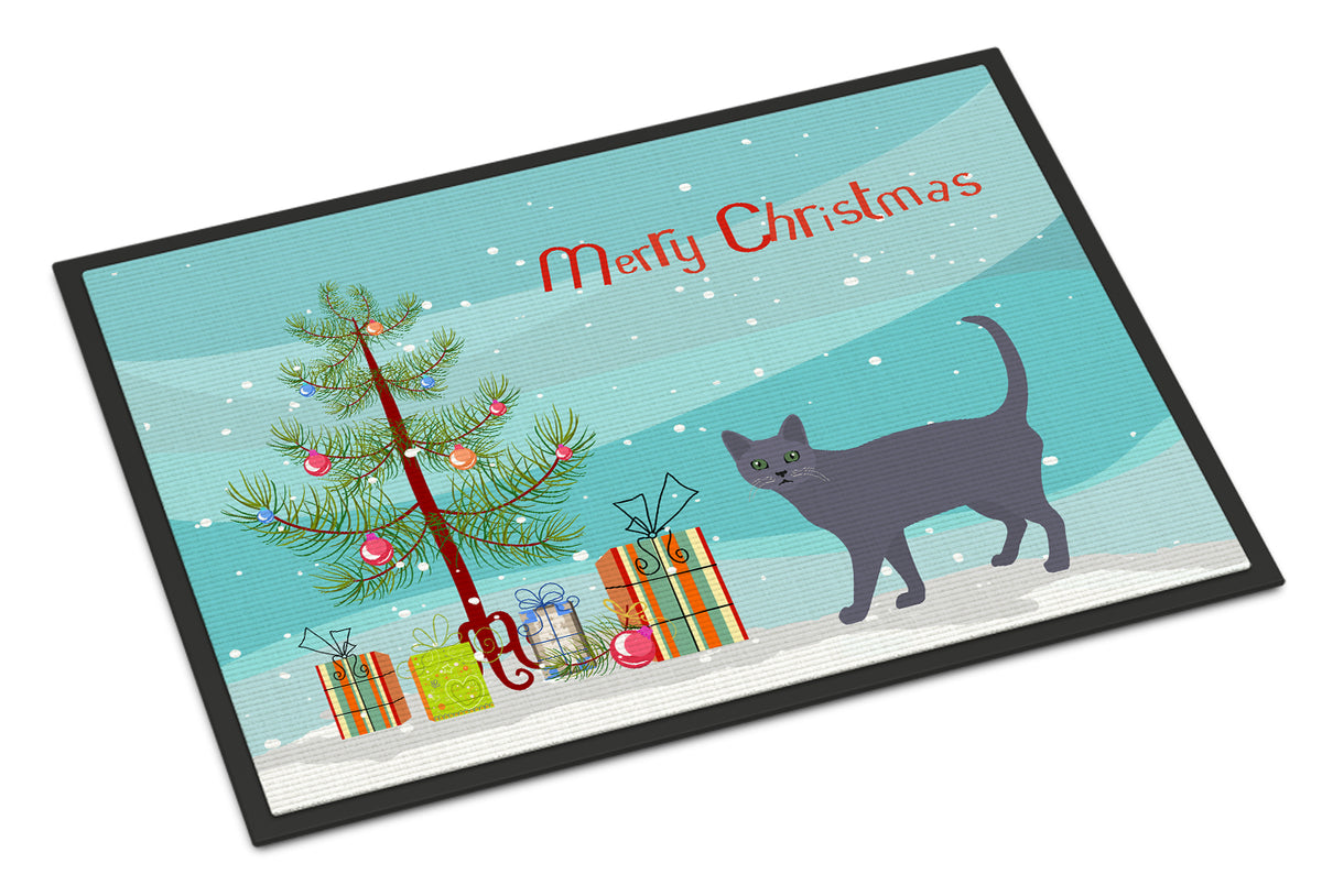 Caroline's Treasures Korat #3 Cat Merry Christmas Doormat - 24x36 Decorative Floor Mat – Indoor/Outdoor Rug with Artistic Flair CK4638JMAT