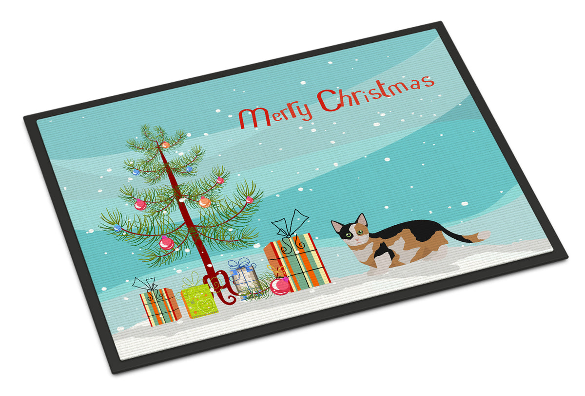 Caroline's Treasures Munchkin Cat Merry Christmas Doormat - 24x36 Decorative Floor Mat – Indoor/Outdoor Rug with Artistic Flair CK4656JMAT