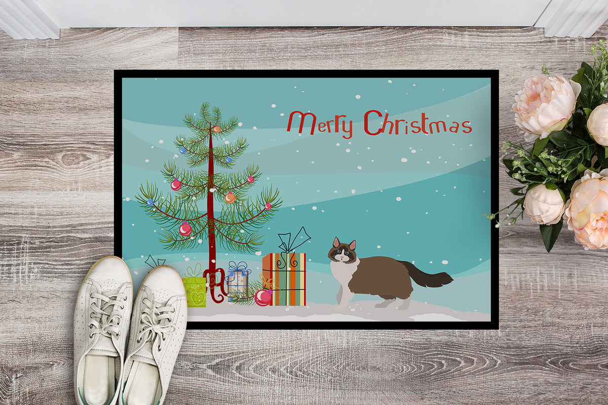 Caroline's Treasures Ragdoll #1 Cat Merry Christmas Doormat - 24x36 Decorative Floor Mat – Indoor/Outdoor Rug with Artistic Flair CK4692JMAT