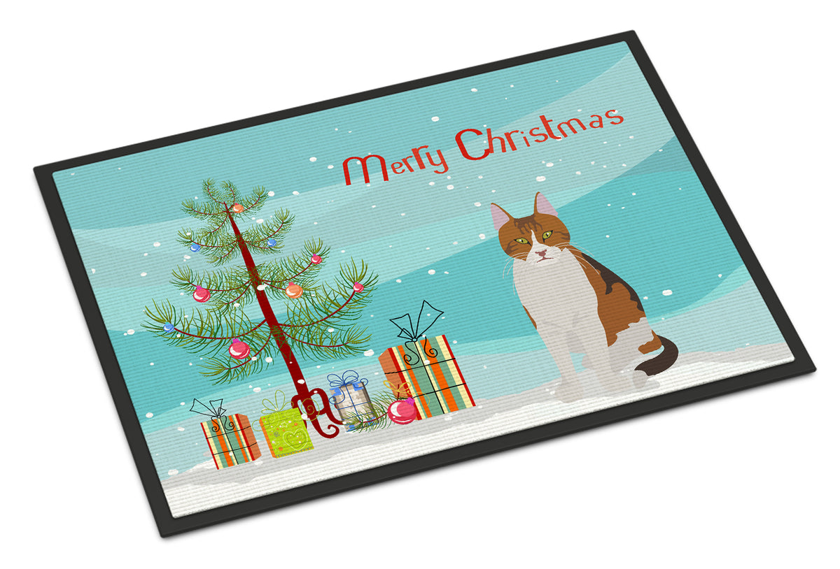 Caroline's Treasures Aegean Cat Merry Christmas Doormat - 24x36 Decorative Floor Mat – Indoor/Outdoor Rug with Artistic Flair CK4740JMAT