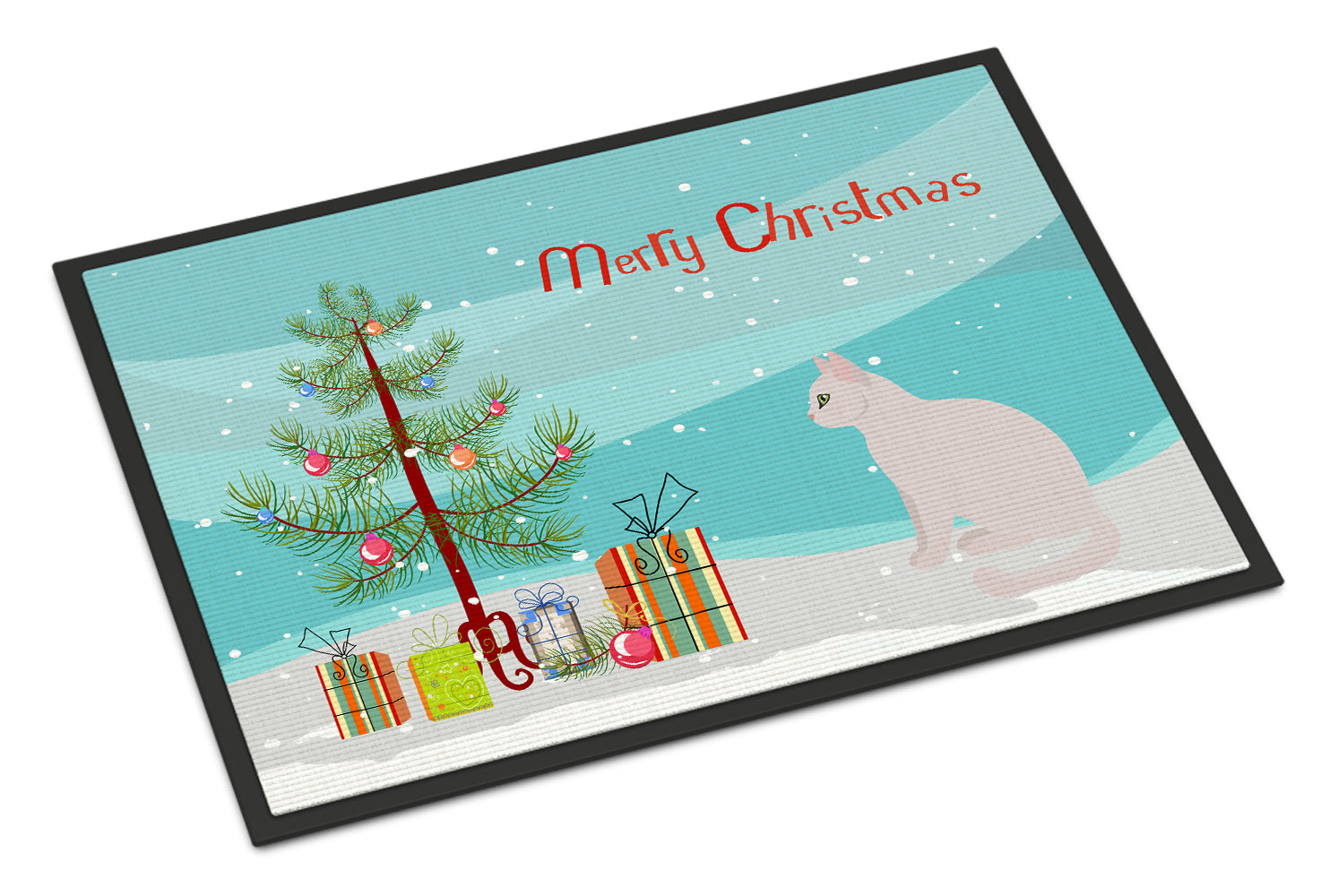 Caroline's Treasures Burmilla #2 Cat Merry Christmas Doormat - 24x36 Decorative Floor Mat – Indoor/Outdoor Rug with Artistic Flair CK4756JMAT