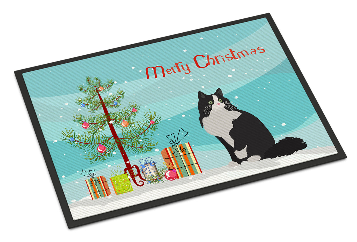 Caroline's Treasures Ragamuffin Cat Merry Christmas Doormat - 24x36 Decorative Floor Mat – Indoor/Outdoor Rug with Artistic Flair CK4787JMAT