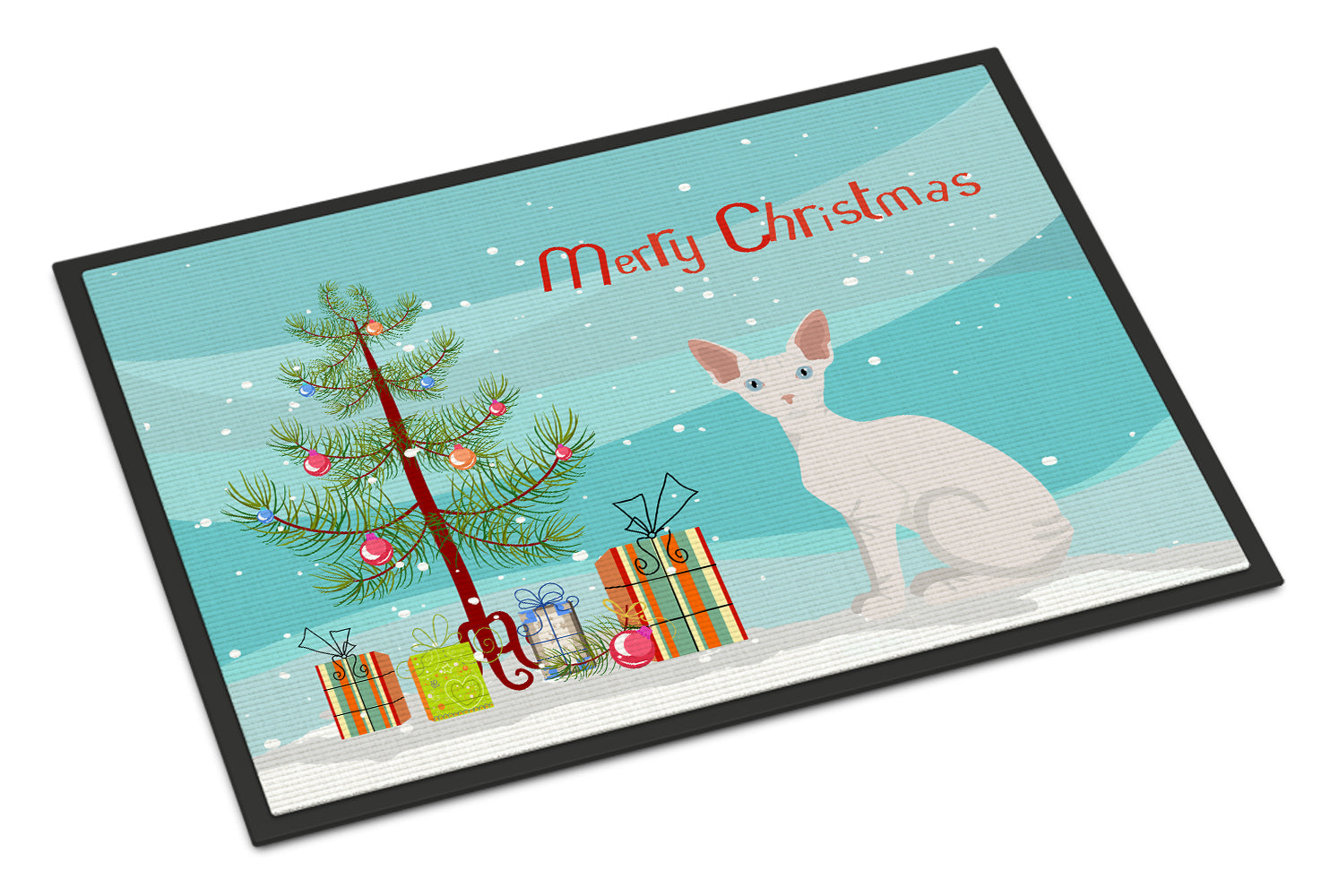 Caroline's Treasures Sphynx #1 Cat Merry Christmas Doormat - 24x36 Decorative Floor Mat – Indoor/Outdoor Rug with Artistic Flair CK4800JMAT