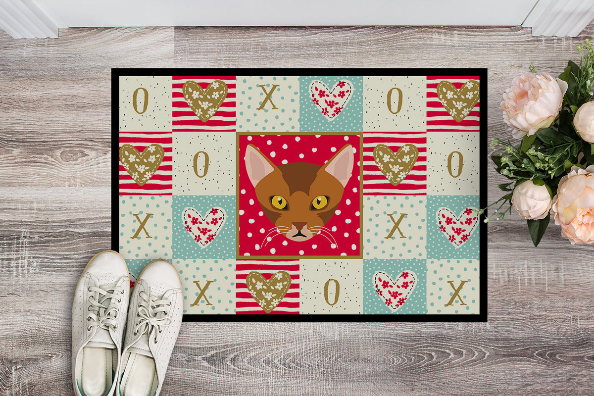 Caroline's Treasures Abyssinian Cat Love Doormat - 24x36 Decorative Floor Mat – Indoor/Outdoor Rug with Artistic Flair CK5077JMAT