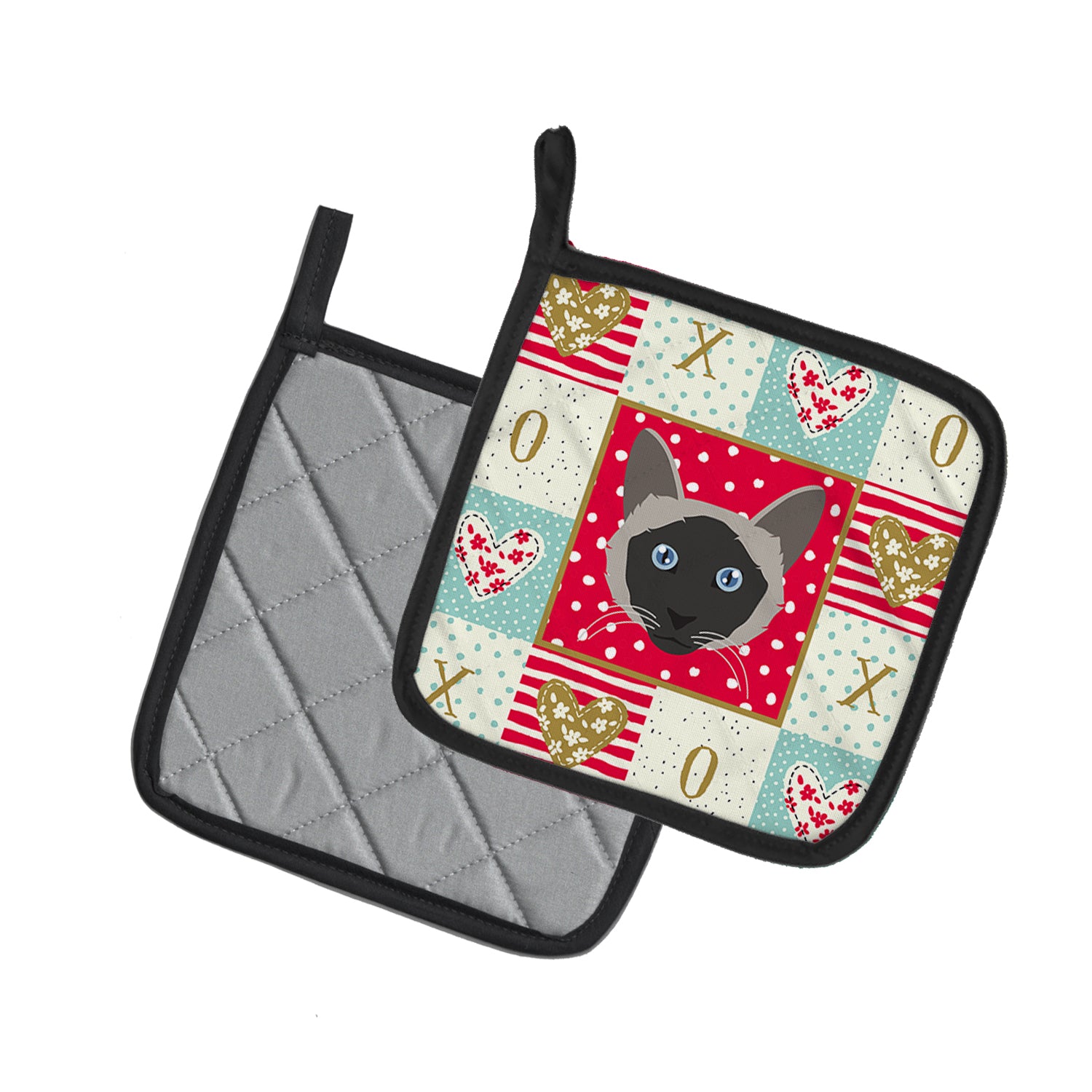 Caroline's Treasures Balinese Cat Love Pot Holders - Set of 2 - Heat-Resistant Kitchen Essentials CK5087PTHD