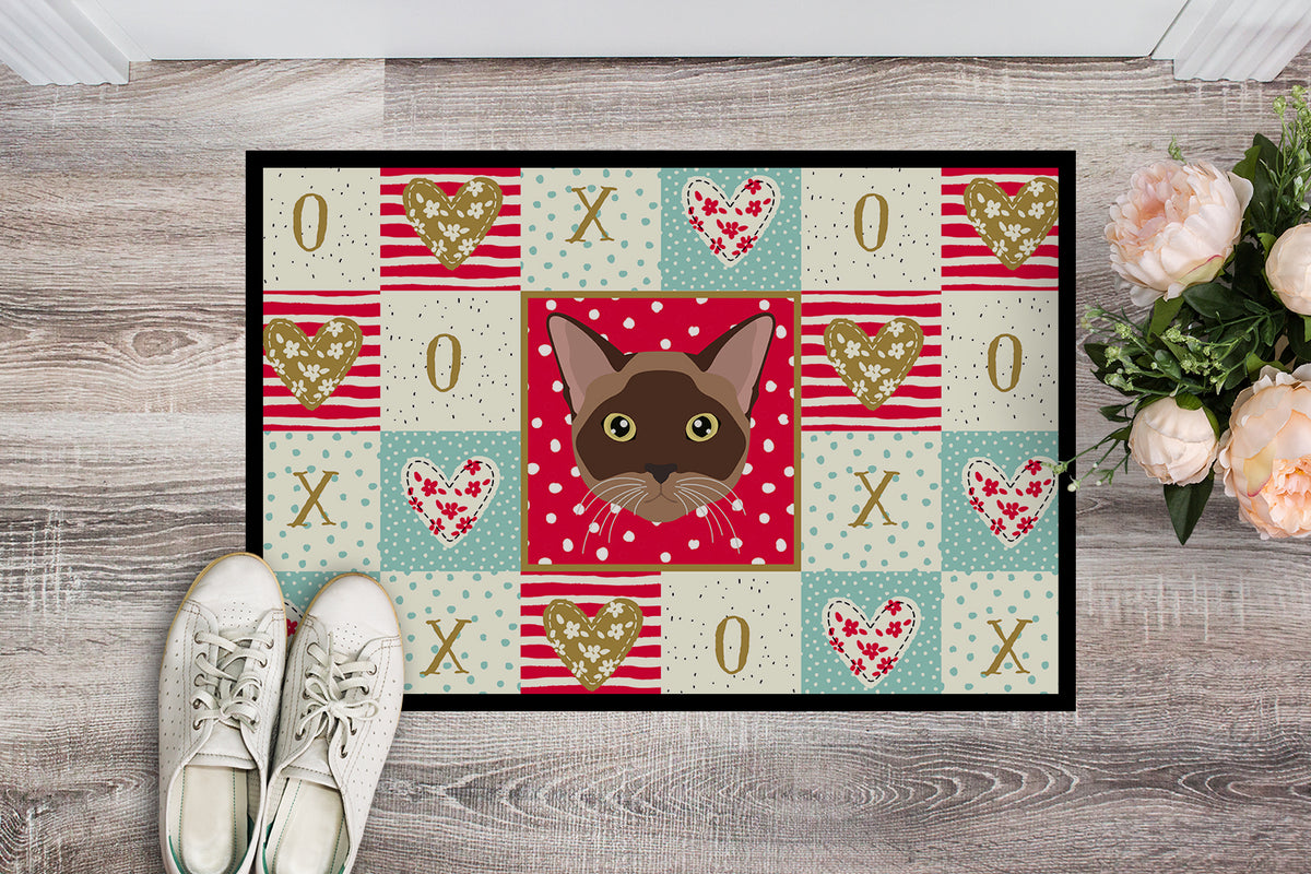 Caroline's Treasures Burmese Cat Love Doormat - 24x36 Decorative Floor Mat – Indoor/Outdoor Rug with Artistic Flair CK5096JMAT