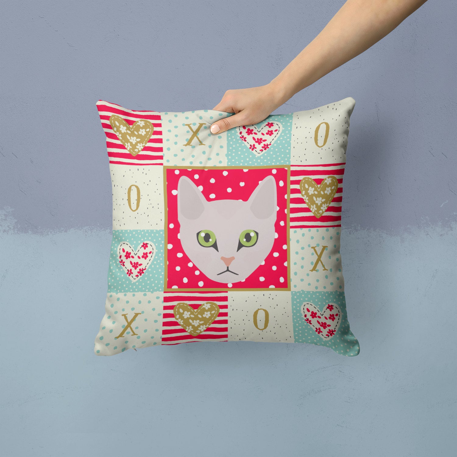 Caroline's Treasures Burmilla Cat Love Throw Pillow - 14x14 Decorative Pillow – Art for Your Home & Patio CK5097PW1414