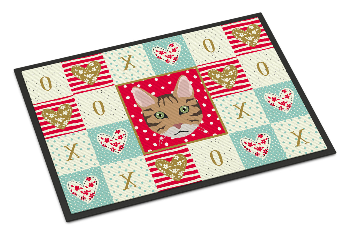 Caroline's Treasures California Spangled Cat Love Doormat - 24x36 Decorative Floor Mat – Indoor/Outdoor Rug with Artistic Flair CK5098JMAT