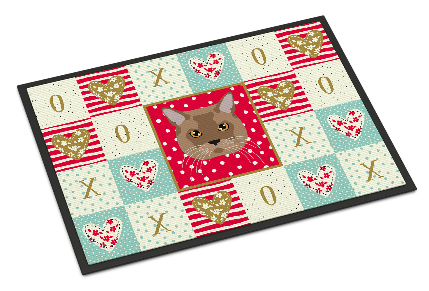 Caroline's Treasures European Burmese Cat Love Doormat - 24x36 Decorative Floor Mat – Indoor/Outdoor Rug with Artistic Flair CK5115JMAT