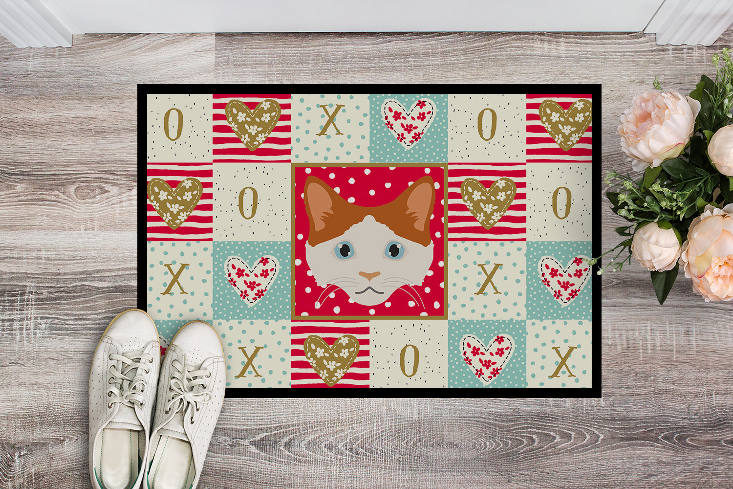 Caroline's Treasures La Perm Cat Love Doormat - 24x36 Decorative Floor Mat – Indoor/Outdoor Rug with Artistic Flair CK5127JMAT